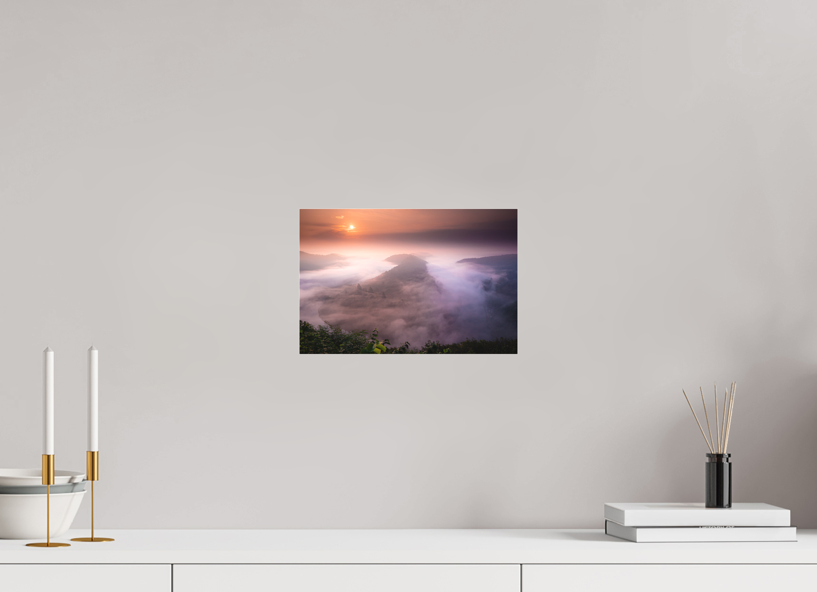 30 x 20 cm, Foto-Abzug hinter Acrylglas 3 mm matt Die Saarschleife zur goldenen Stunde