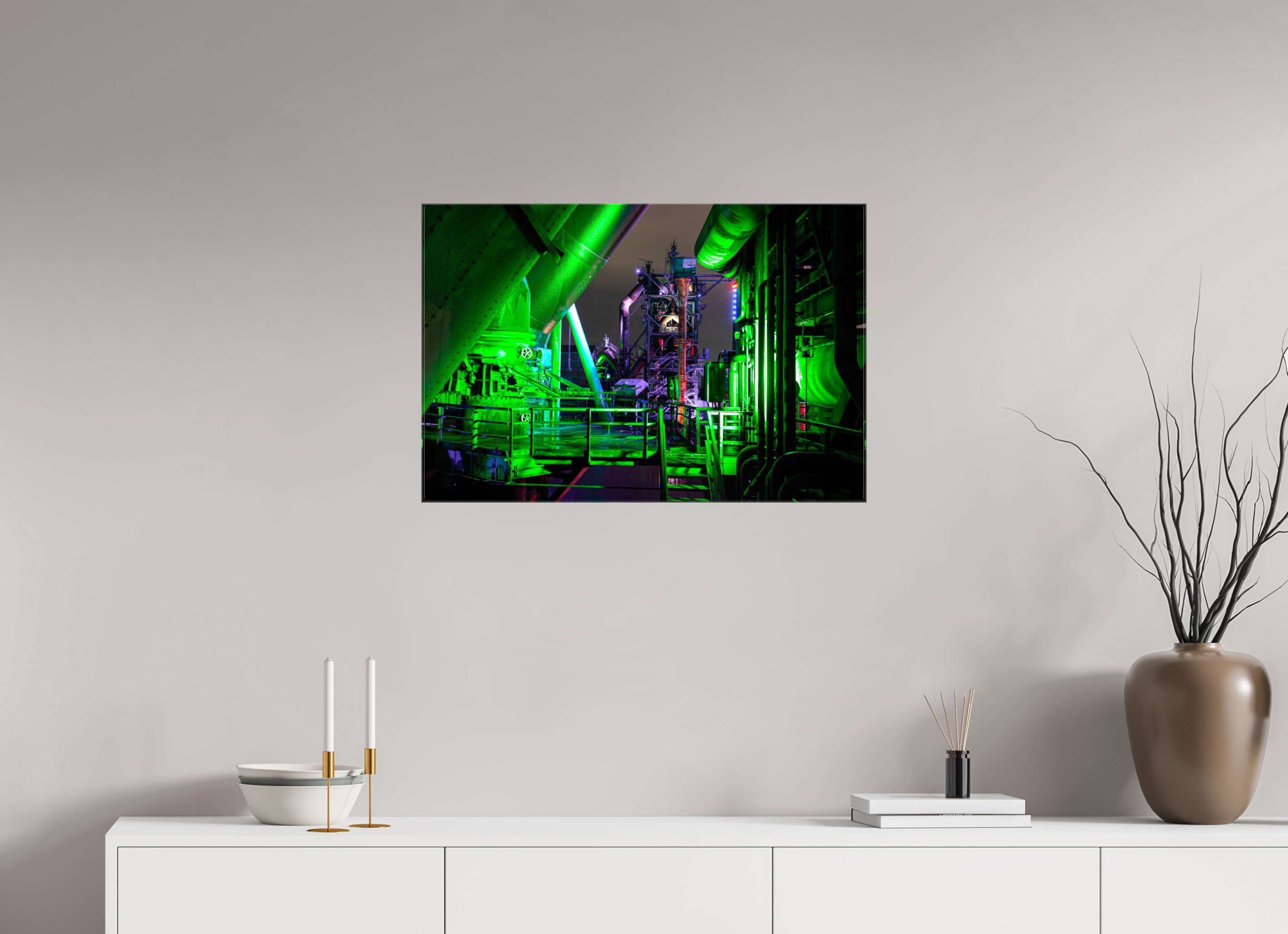 75 x 50 cm, Foto Leinwand glänzend Blick auf dem Hochofen 5 im Landschaftspark Duisburg