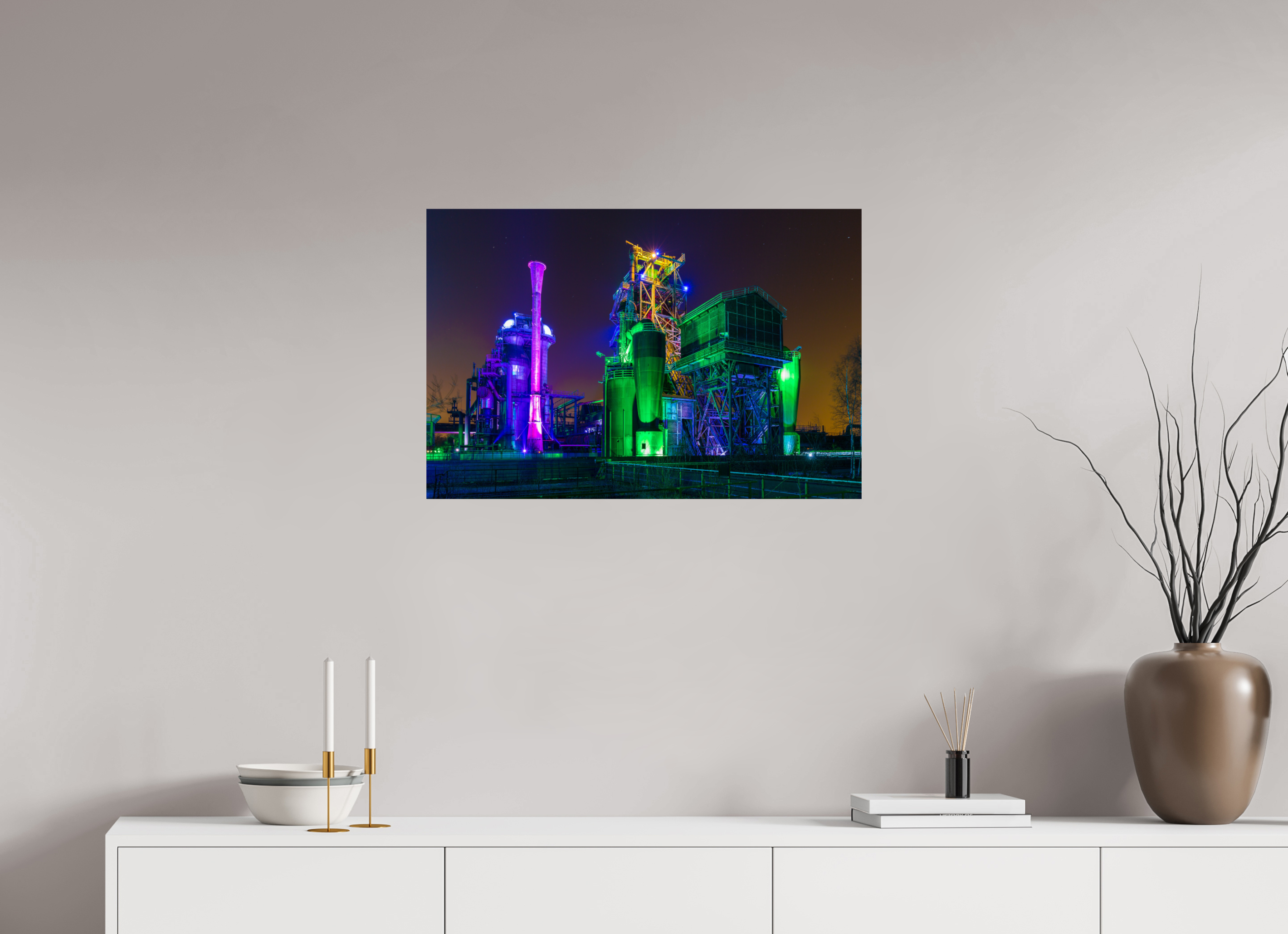 75 x 50 cm, Photo Print On Fuji Crystal DP II Illuminierter Landschaftspark Duisburg