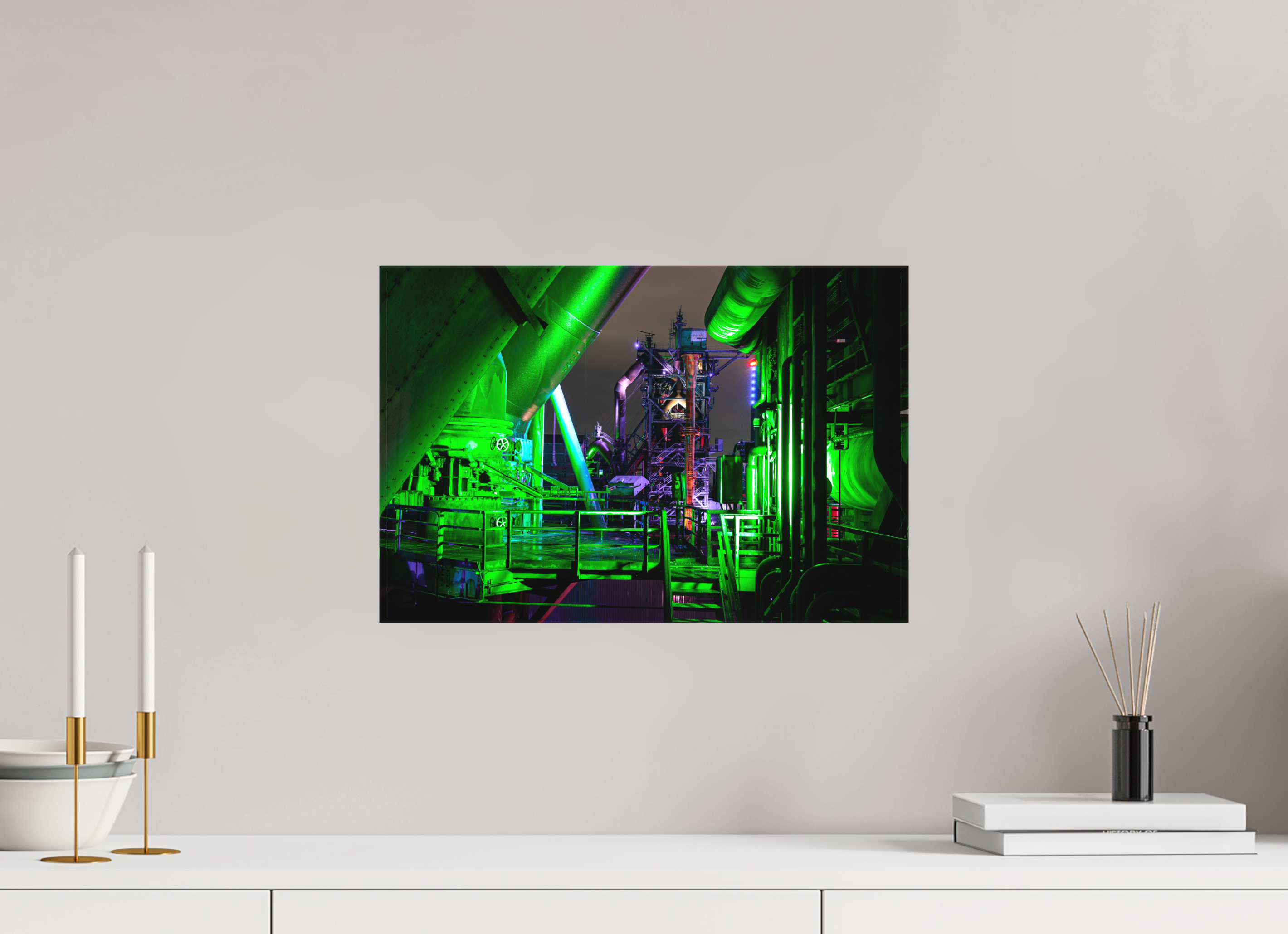 45 x 30 cm, Foto-Leinwand matt Blick auf dem Hochofen 5 im Landschaftspark Duisburg