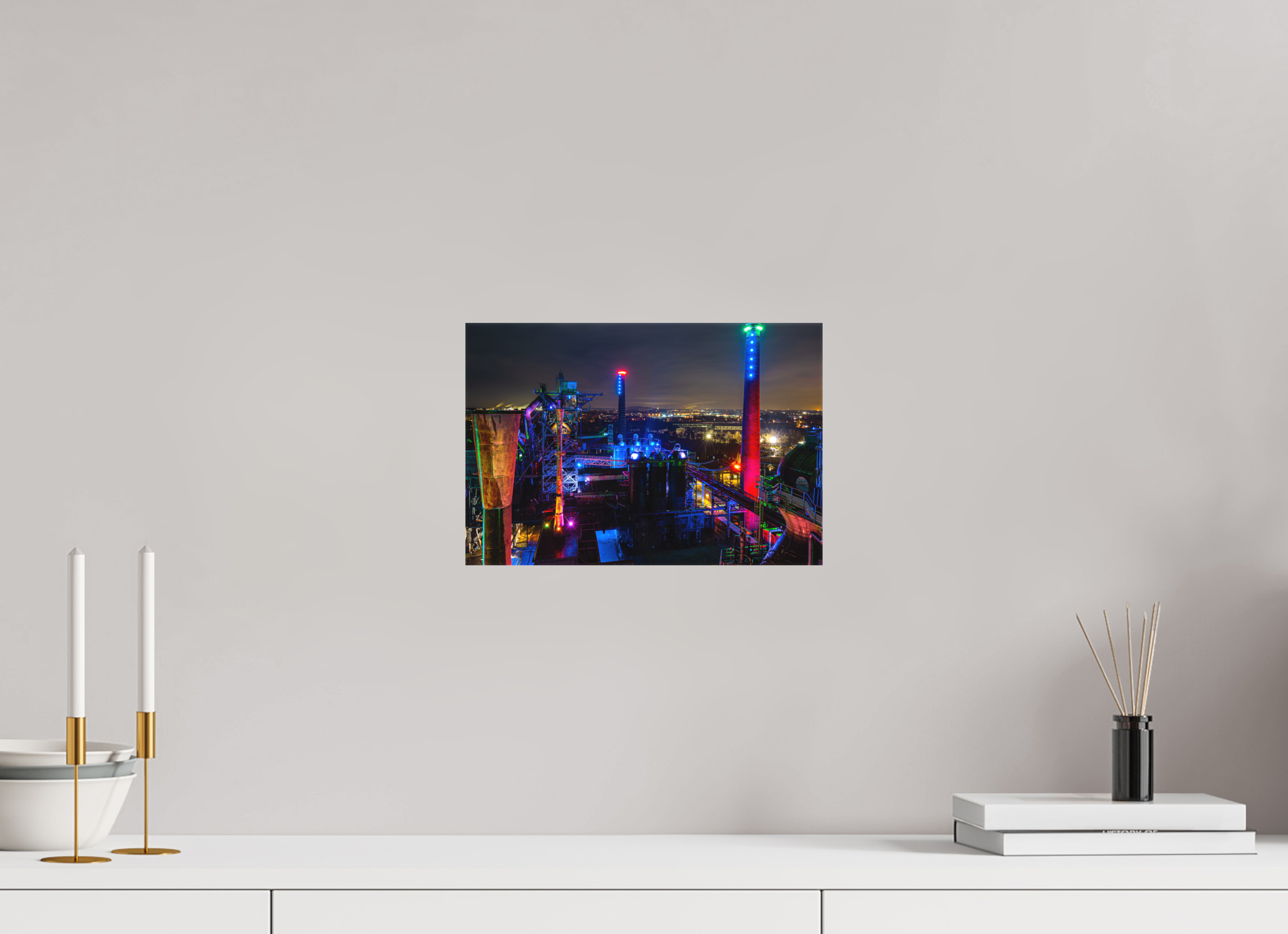 30 x 20 cm, Foto-Leinwand matt Landschaftspark Duisburg von oben