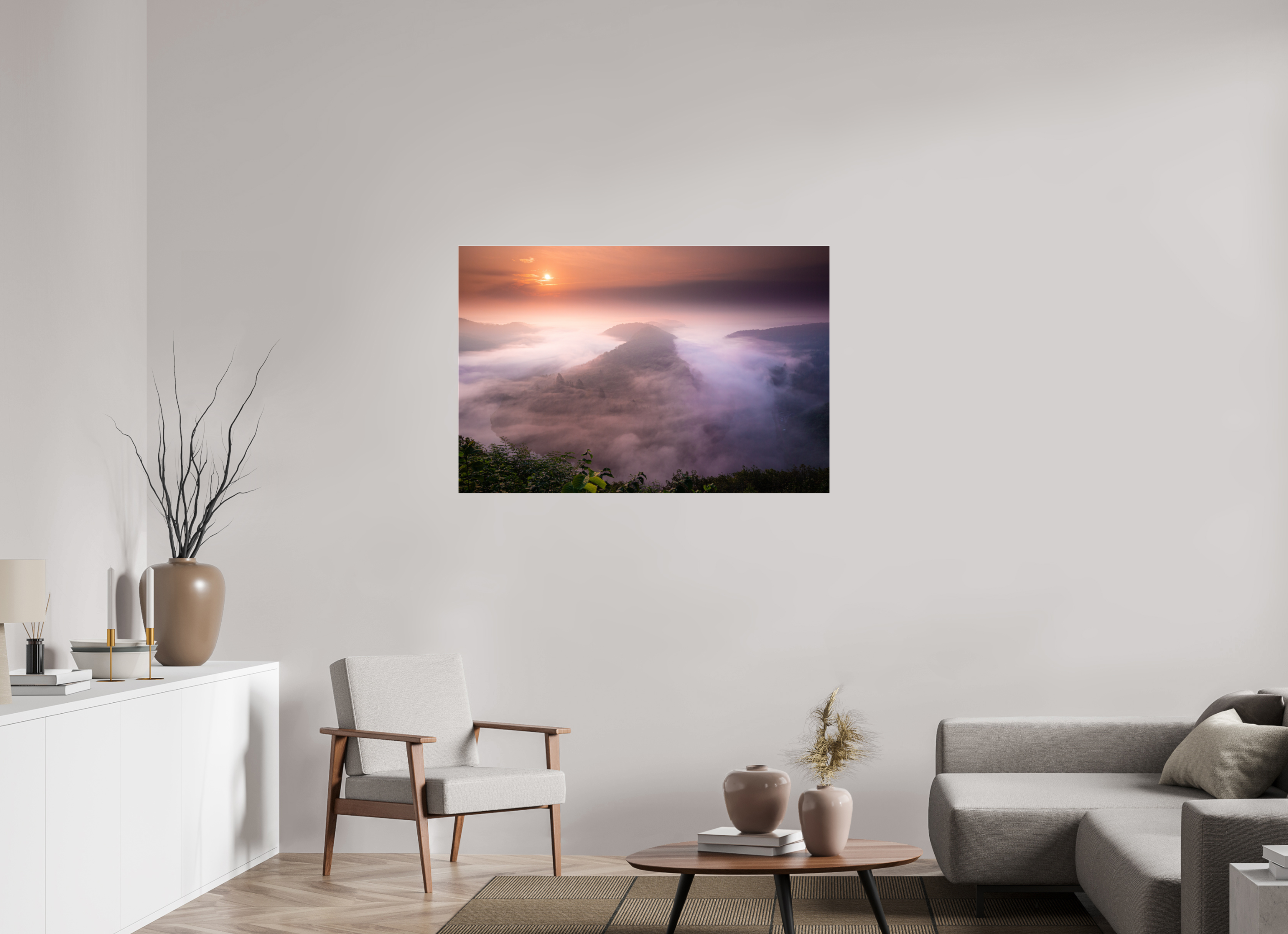 120 x 80 cm, Acrylglas 4 mm glänzend Die Saarschleife zur goldenen Stunde