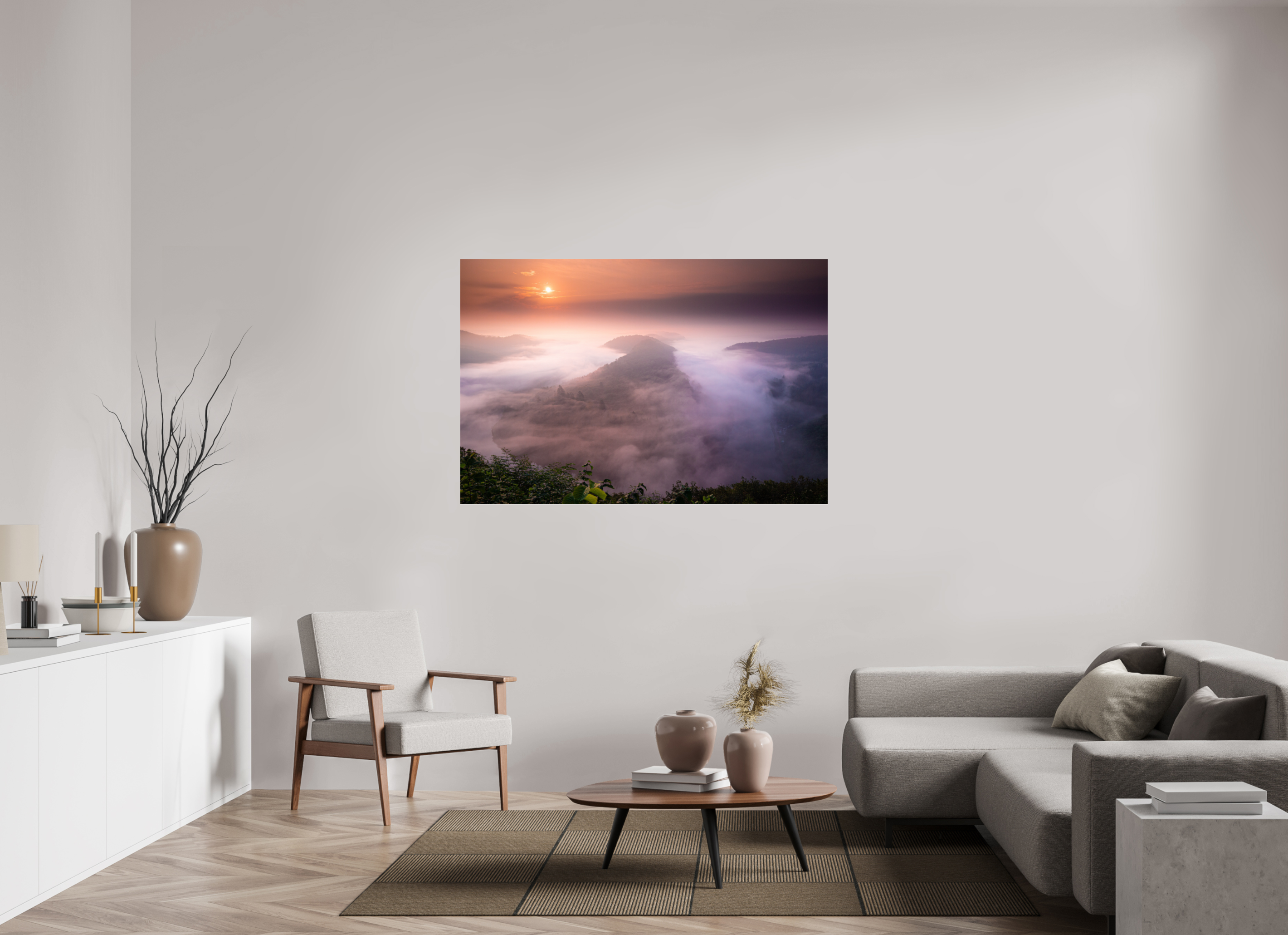150 x 100 cm, Acrylglas 4 mm glänzend Die Saarschleife zur goldenen Stunde