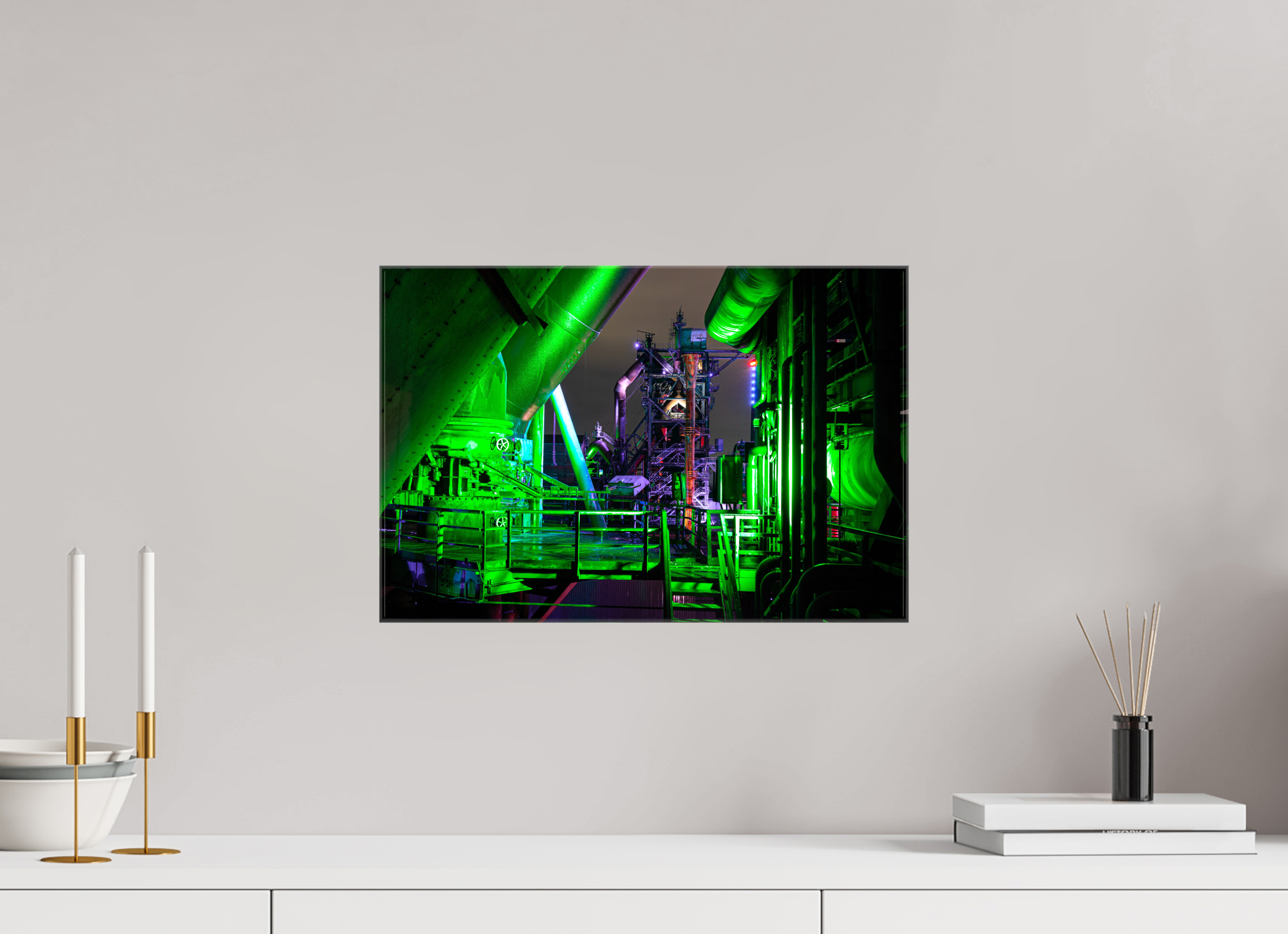 45 x 30 cm, Foto Leinwand glänzend Blick auf dem Hochofen 5 im Landschaftspark Duisburg