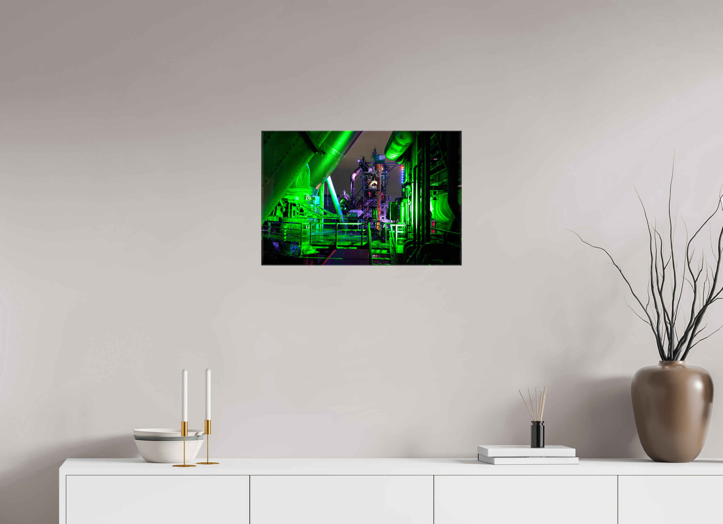 60 x 40 cm, Foto Leinwand glänzend Blick auf dem Hochofen 5 im Landschaftspark Duisburg