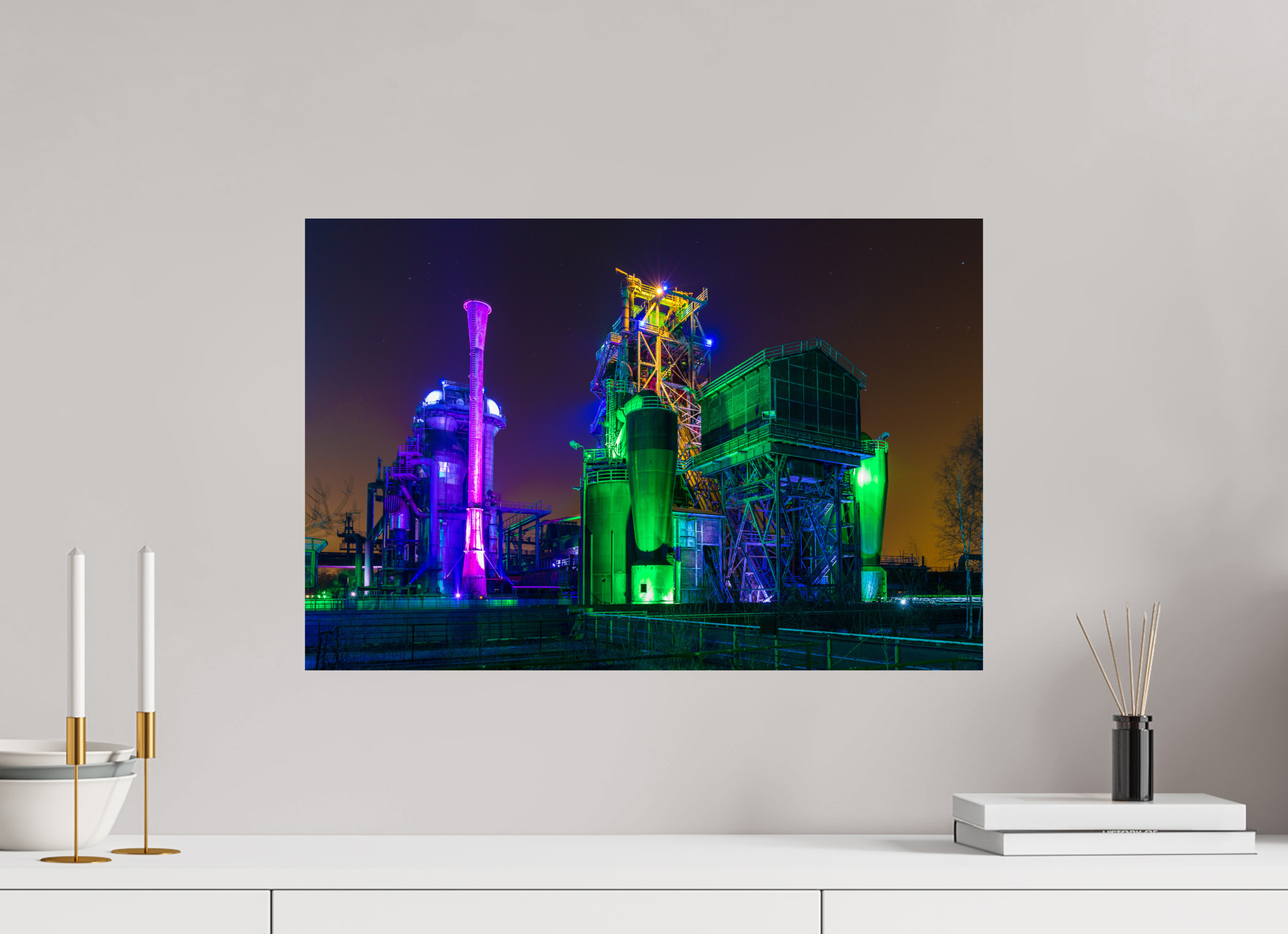 60 x 40 cm, Photo Print On Fuji Crystal DP II Illuminierter Landschaftspark Duisburg