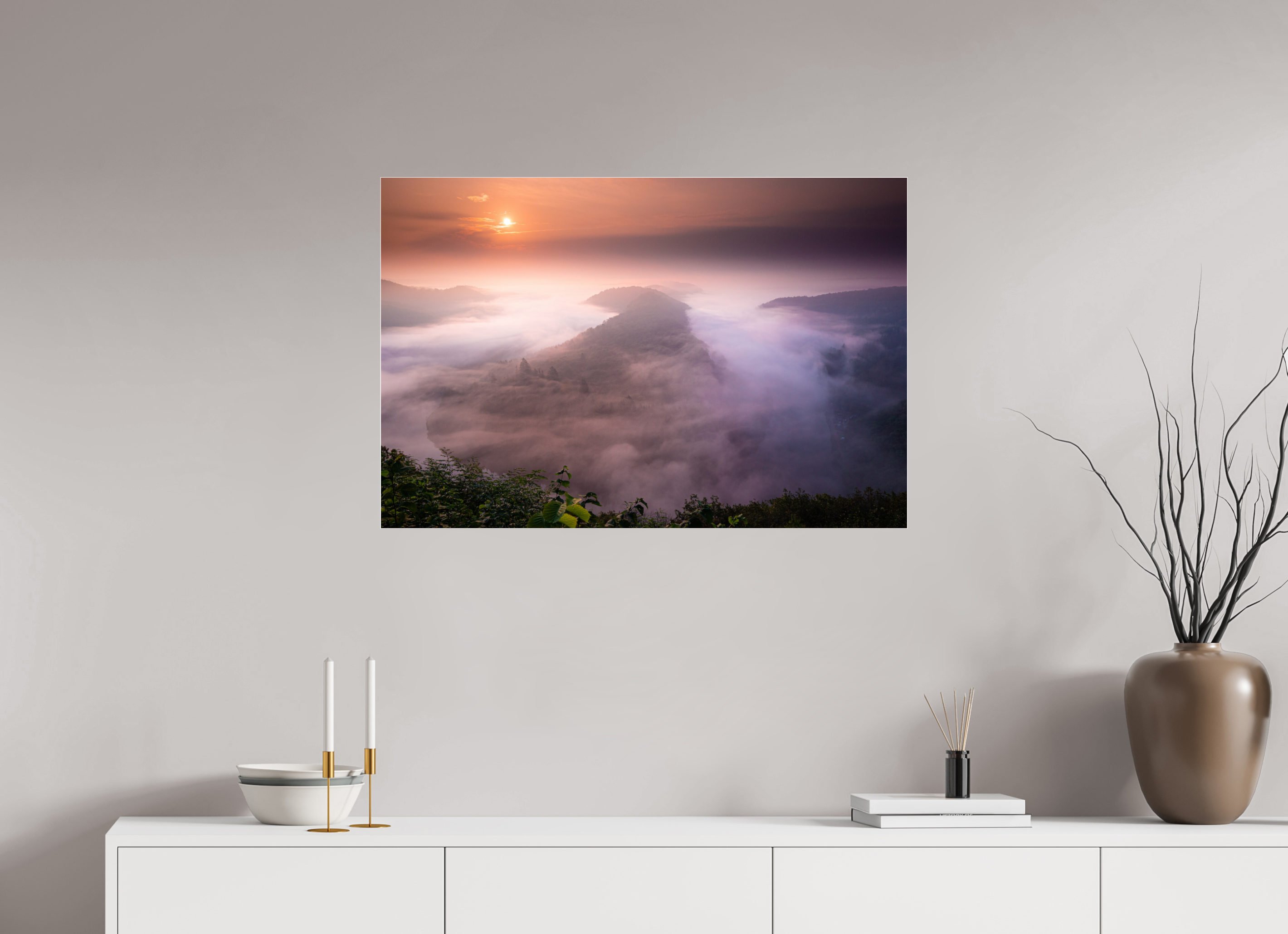 90 x 60 cm, Acrylglas 4 mm glänzend Die Saarschleife zur goldenen Stunde