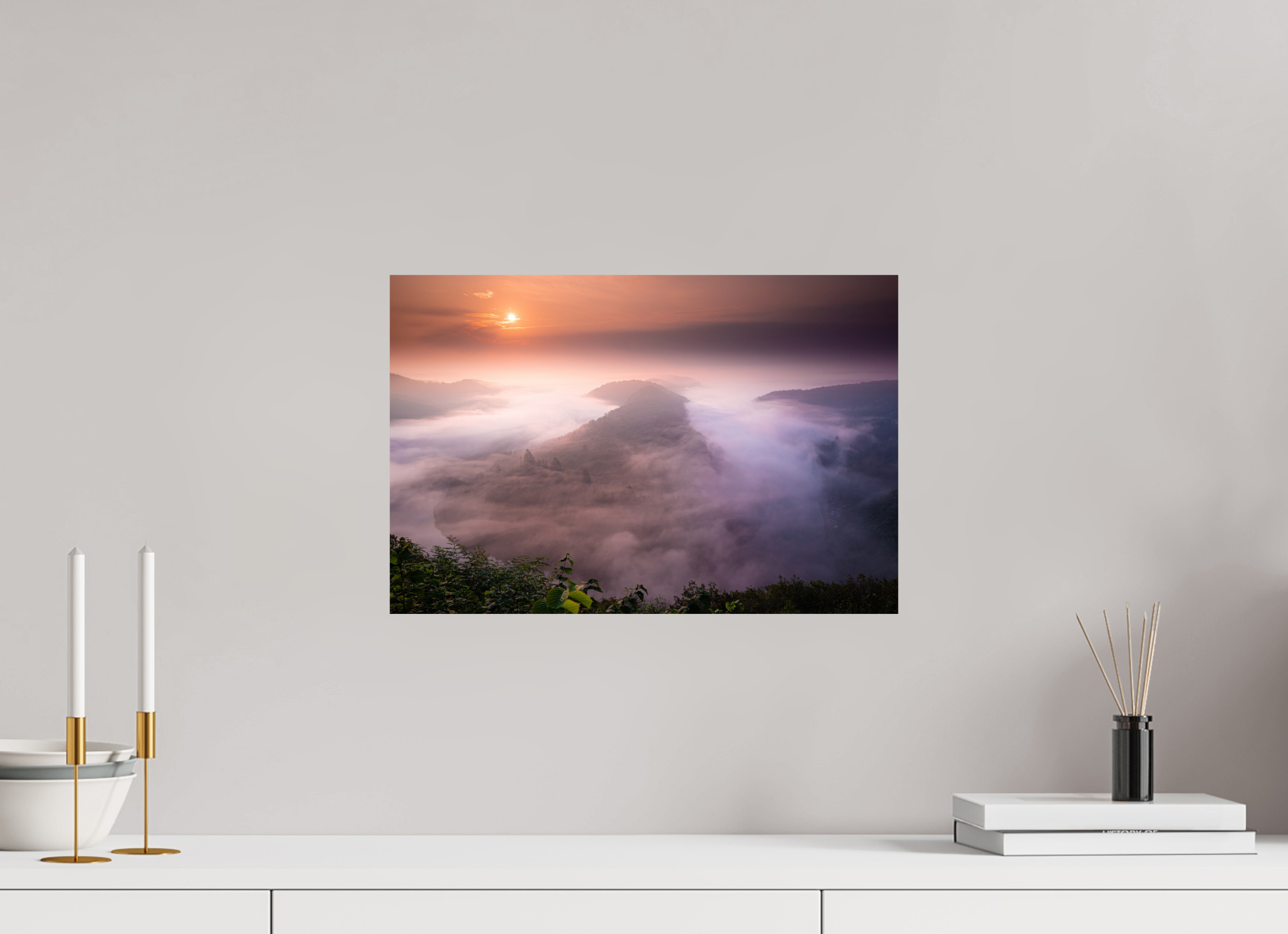 45 x 30 cm, Photo Print On Fuji Crystal DP II Die Saarschleife zur goldenen Stunde