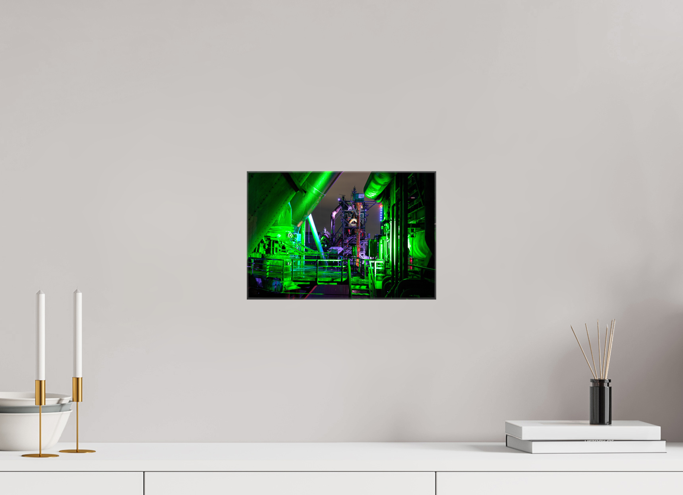 30 x 20 cm, Foto Leinwand glänzend Blick auf dem Hochofen 5 im Landschaftspark Duisburg