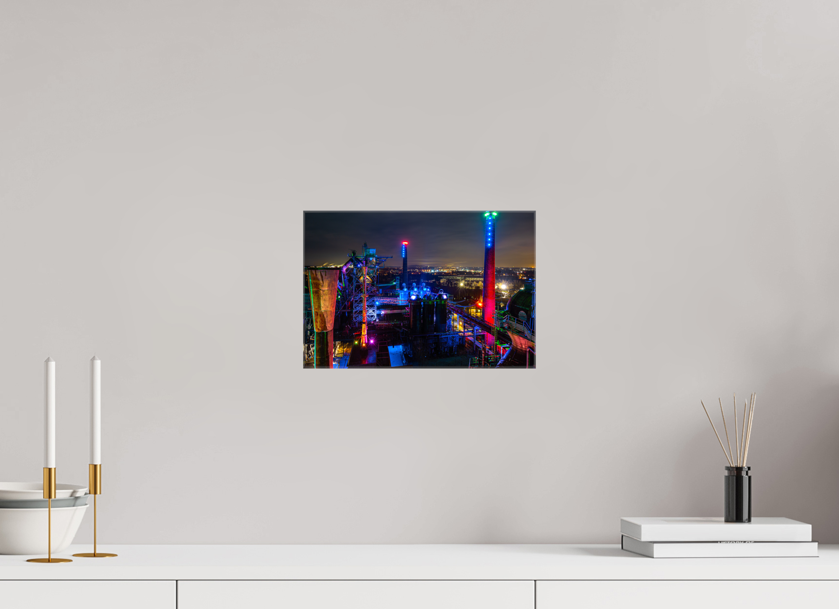 30 x 20 cm, Foto Leinwand glänzend Landschaftspark Duisburg von oben