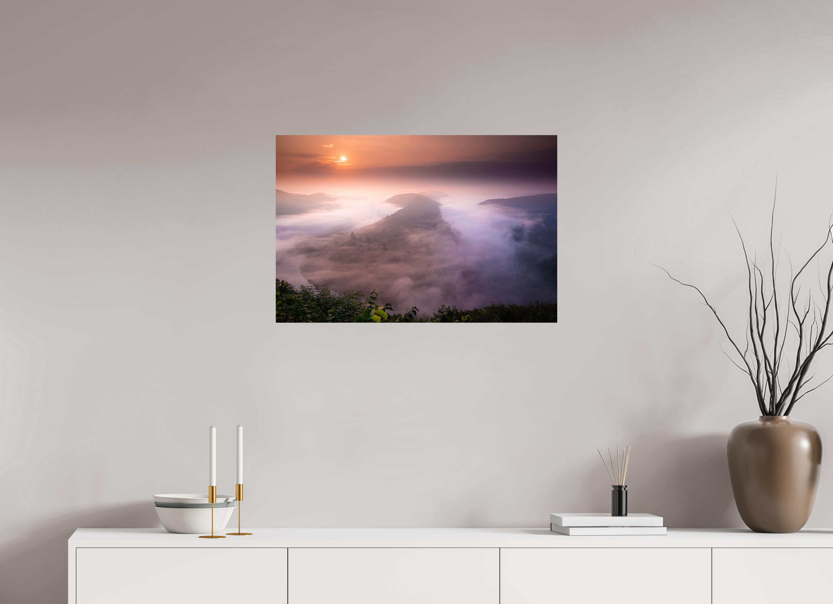75 x 50 cm, Photo Print On Fuji Crystal DP II Die Saarschleife zur goldenen Stunde