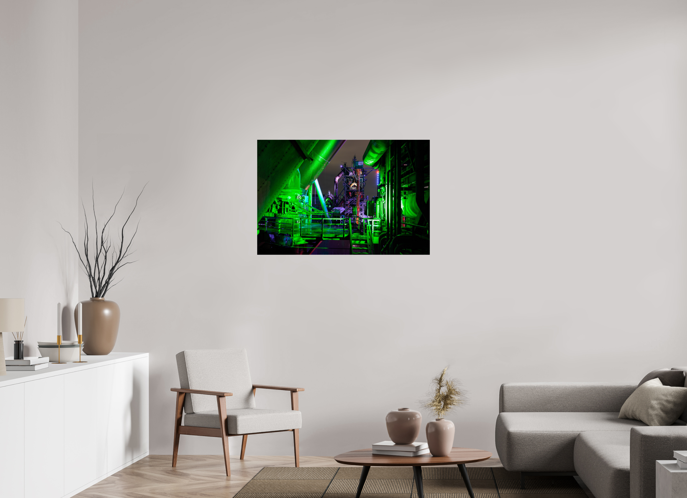 105 x 70 cm, Photo Print On Fuji Crystal DP II Blick auf dem Hochofen 5 im Landschaftspark Duisburg