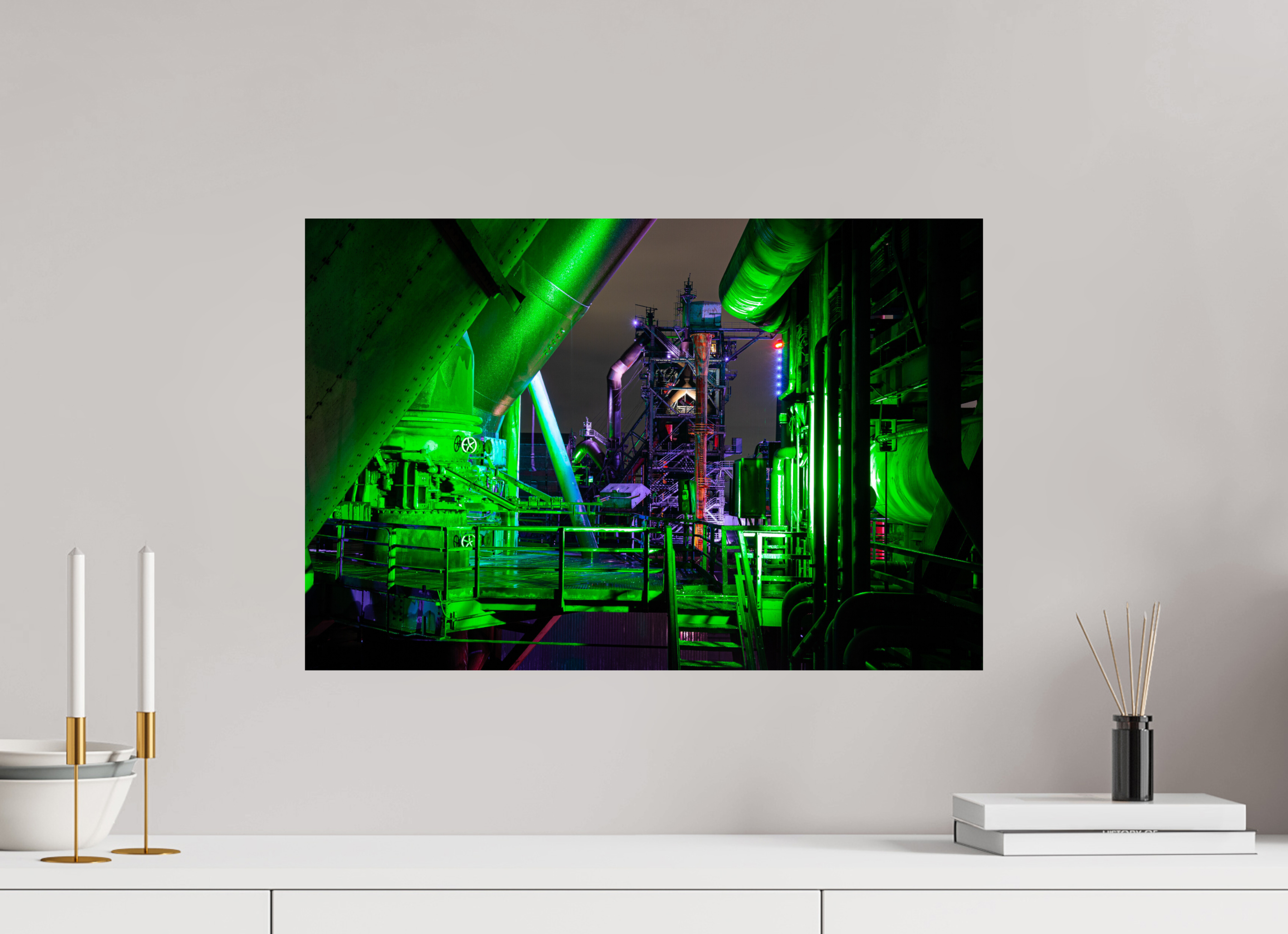 60 x 40 cm, Photo Print On Fuji Crystal DP II Blick auf dem Hochofen 5 im Landschaftspark Duisburg