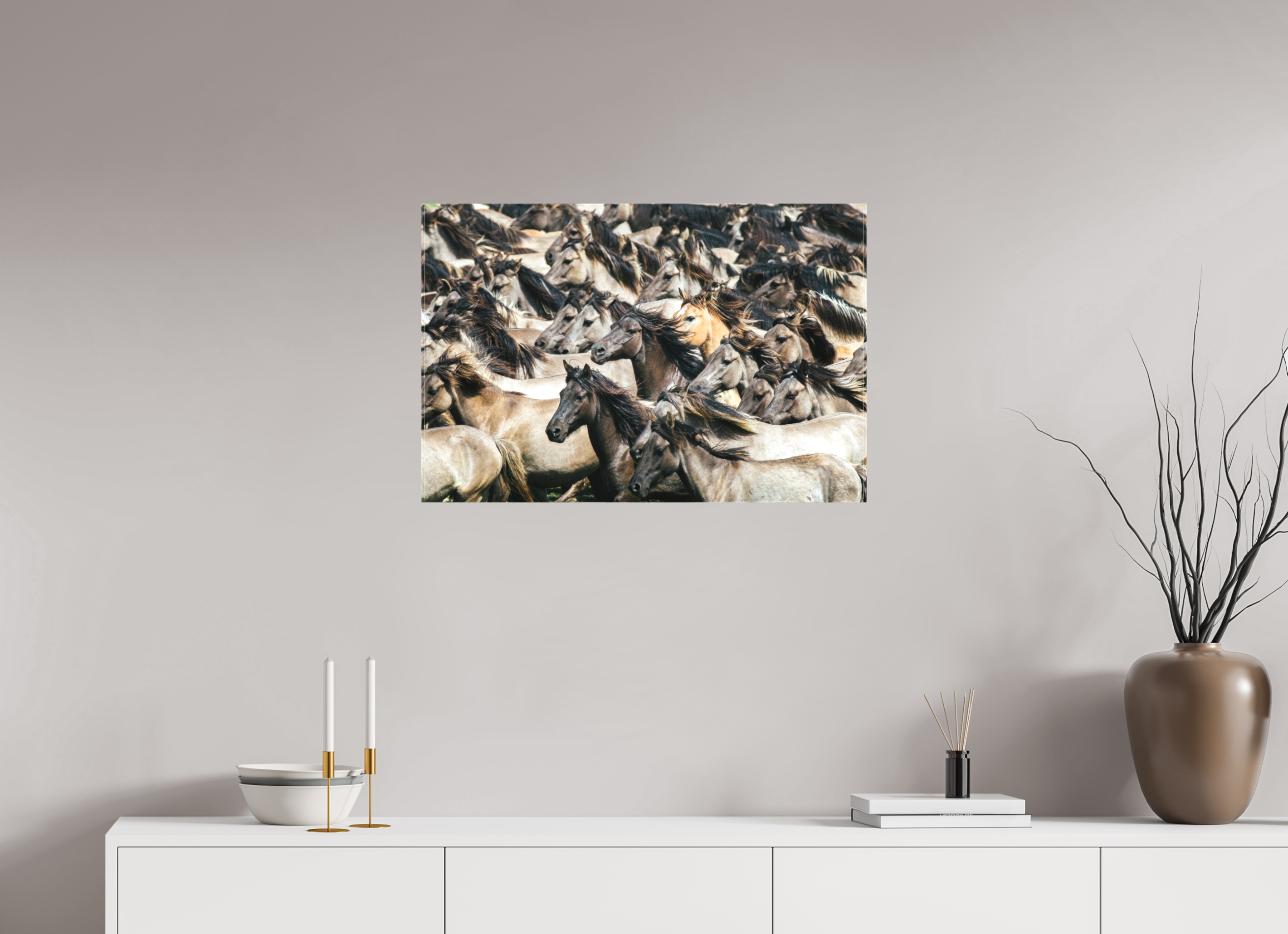 75 x 50 cm, Foto-Leinwand matt Wildpferde