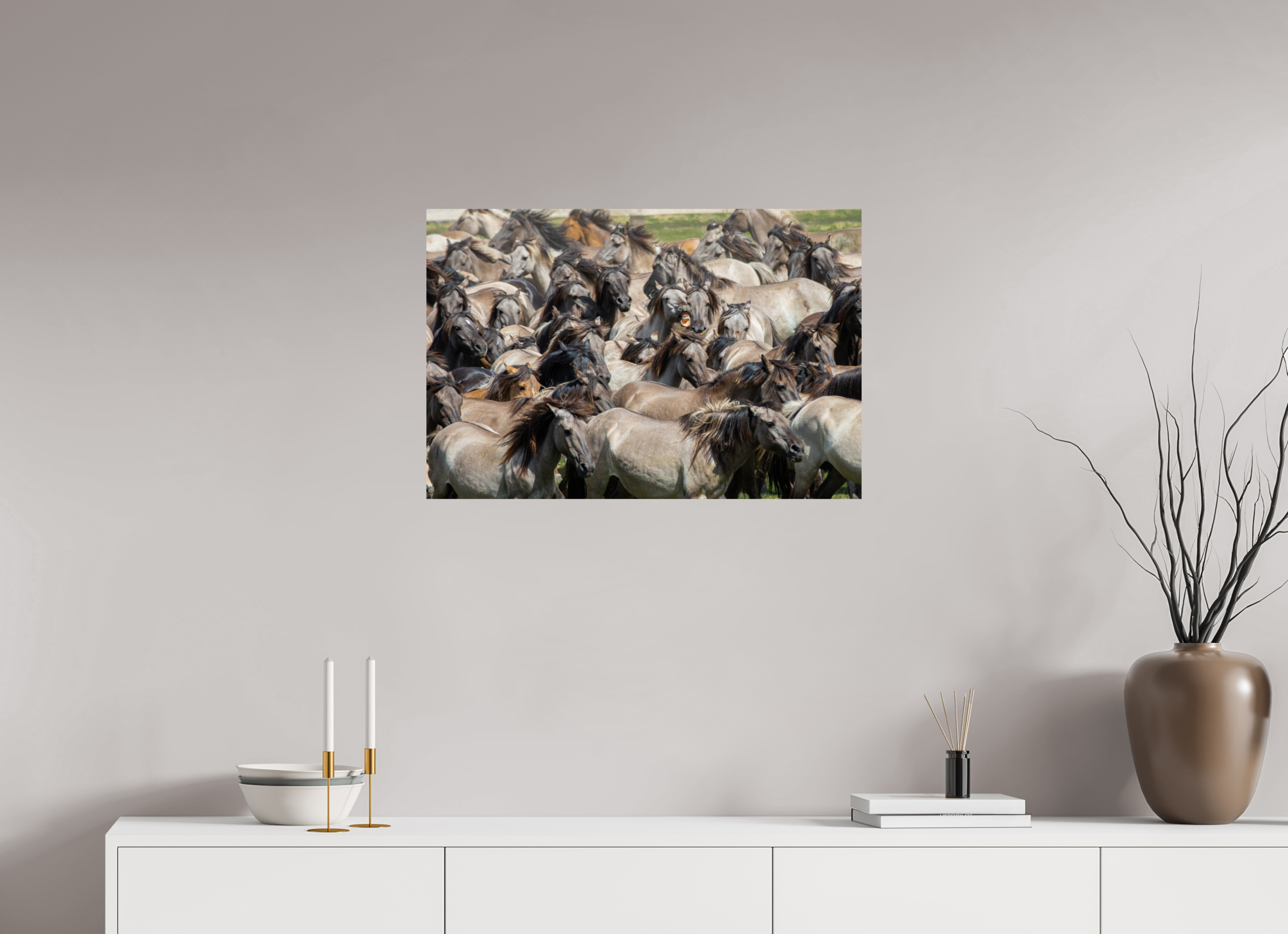 75 x 50 cm, Photo Print On Fuji Crystal DP II Wieherndes Wildpferd