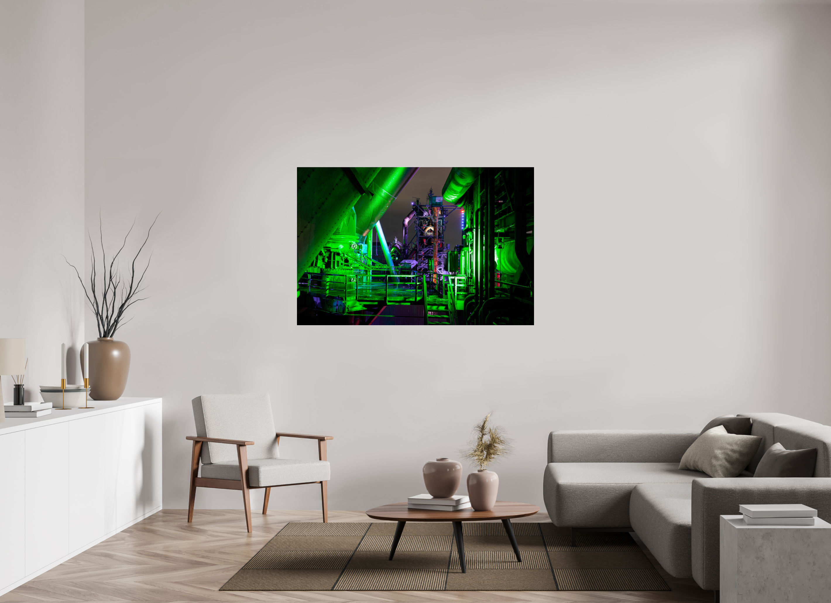 150 x 100 cm, Acrylglas 4 mm glänzend Blick auf dem Hochofen 5 im Landschaftspark Duisburg