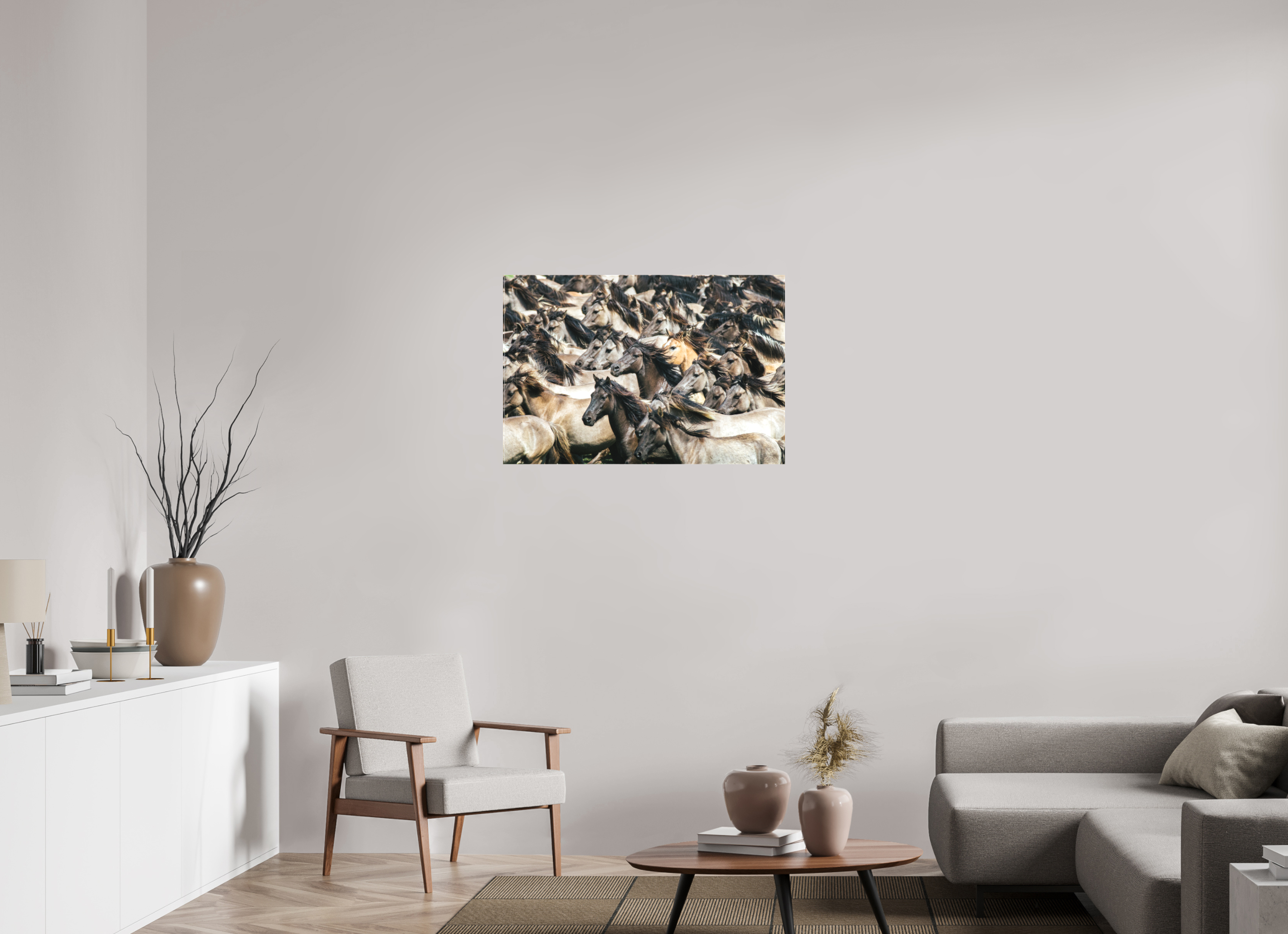 90 x 60 cm, Foto-Leinwand matt Wildpferde