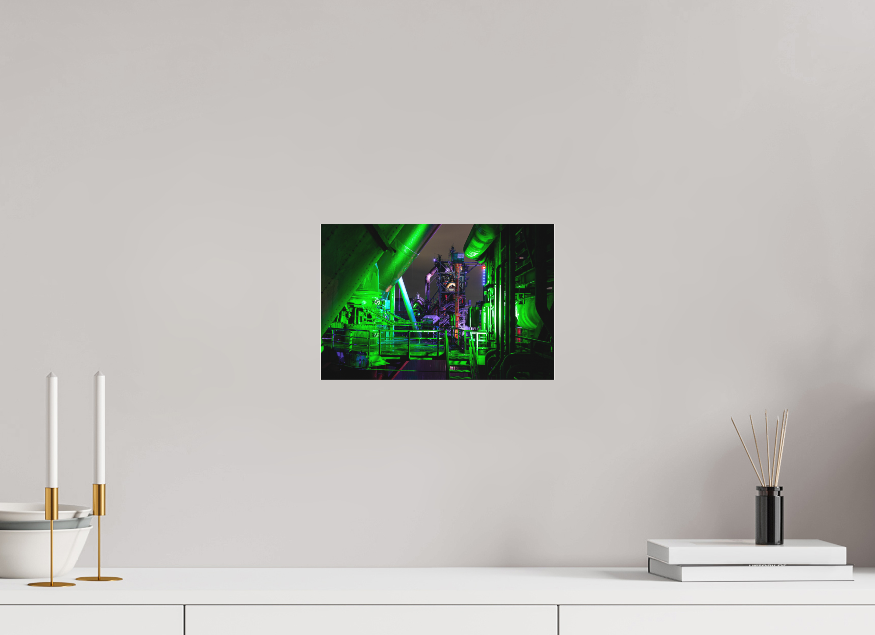 30 x 20 cm, Foto-Abzug hinter Acrylglas 3 mm matt Blick auf dem Hochofen 5 im Landschaftspark Duisburg