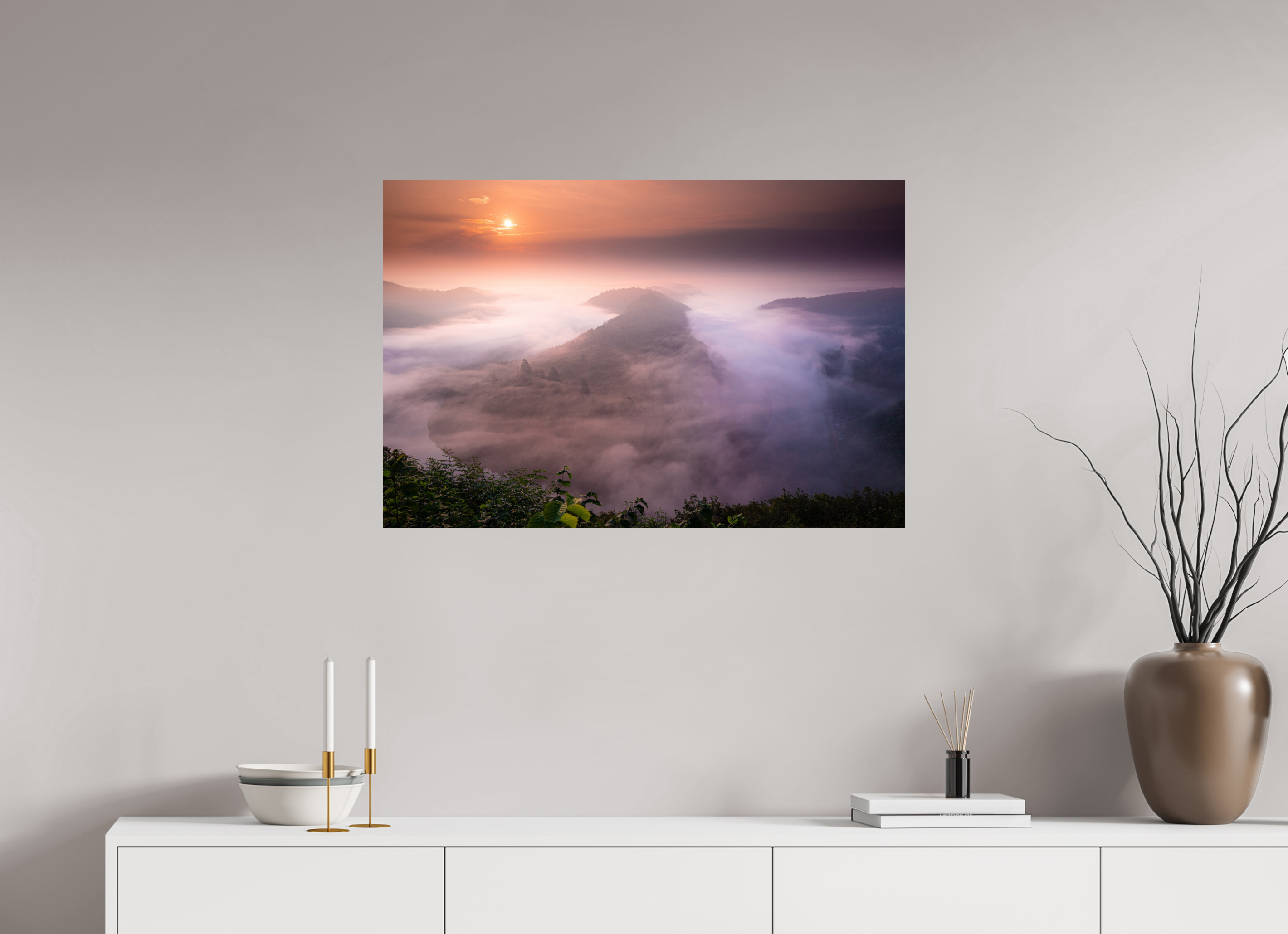 90 x 60 cm, Photo Print On Fuji Crystal DP II Die Saarschleife zur goldenen Stunde