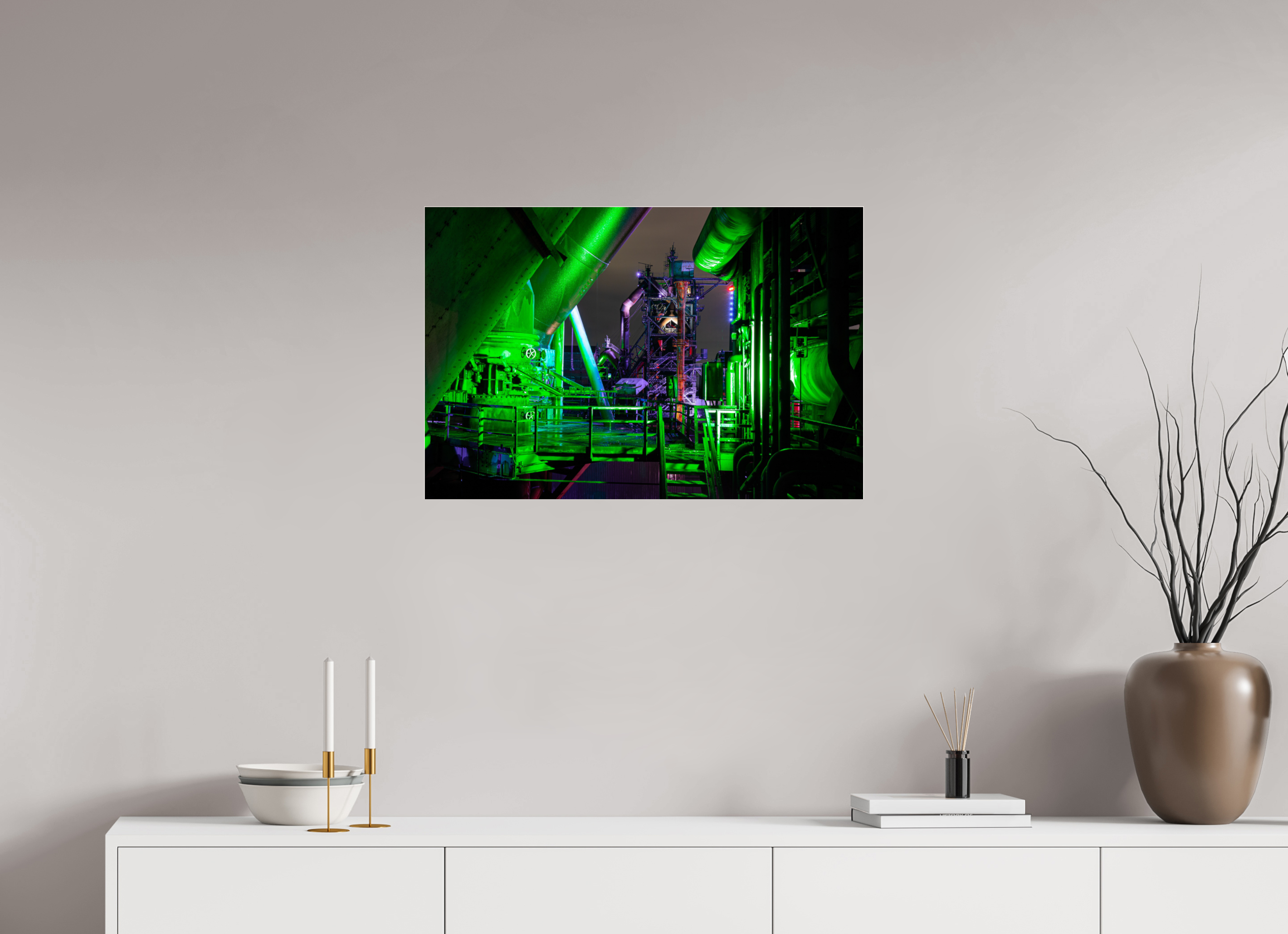 75 x 50 cm, Acrylglas 4 mm glänzend Blick auf dem Hochofen 5 im Landschaftspark Duisburg