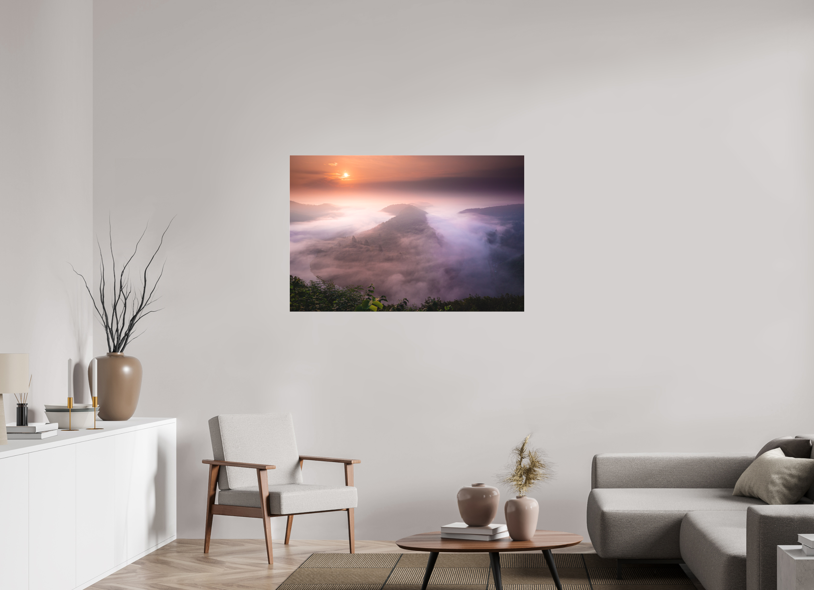120 x 80 cm, Foto-Abzug hinter Acrylglas 3 mm matt Die Saarschleife zur goldenen Stunde