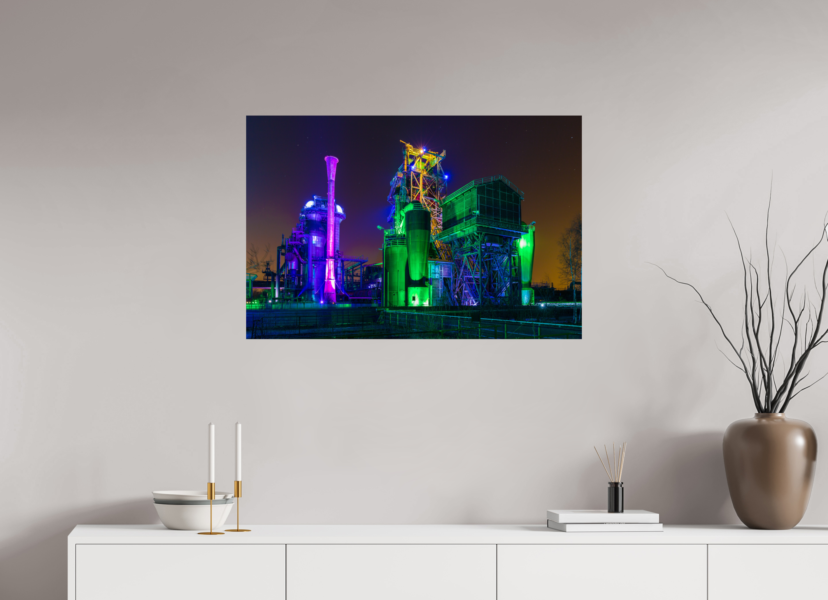 90 x 60 cm, Photo Print On Fuji Crystal DP II Illuminierter Landschaftspark Duisburg