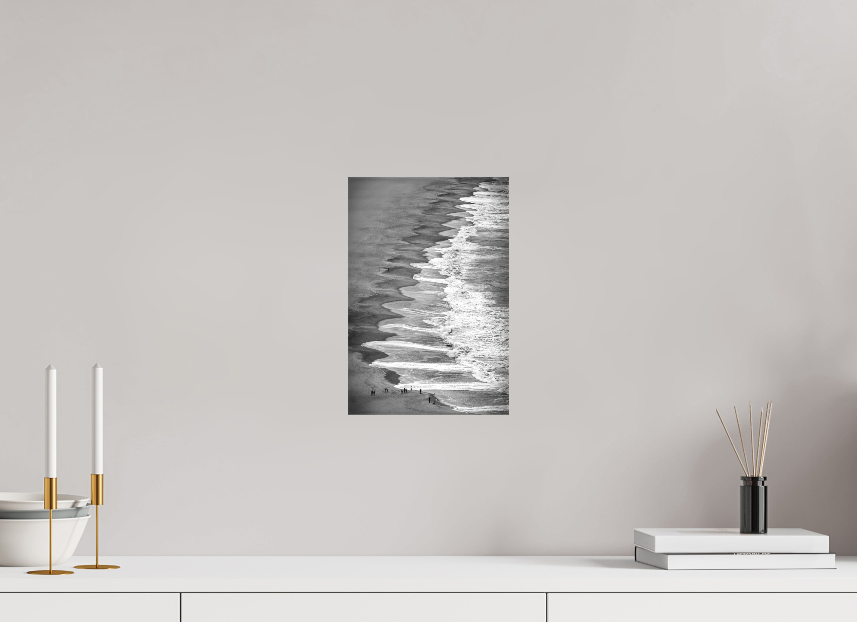 20 x 30 cm, Foto-Leinwand matt Beachlife – Natürliche Linien & Wellen-Kunst