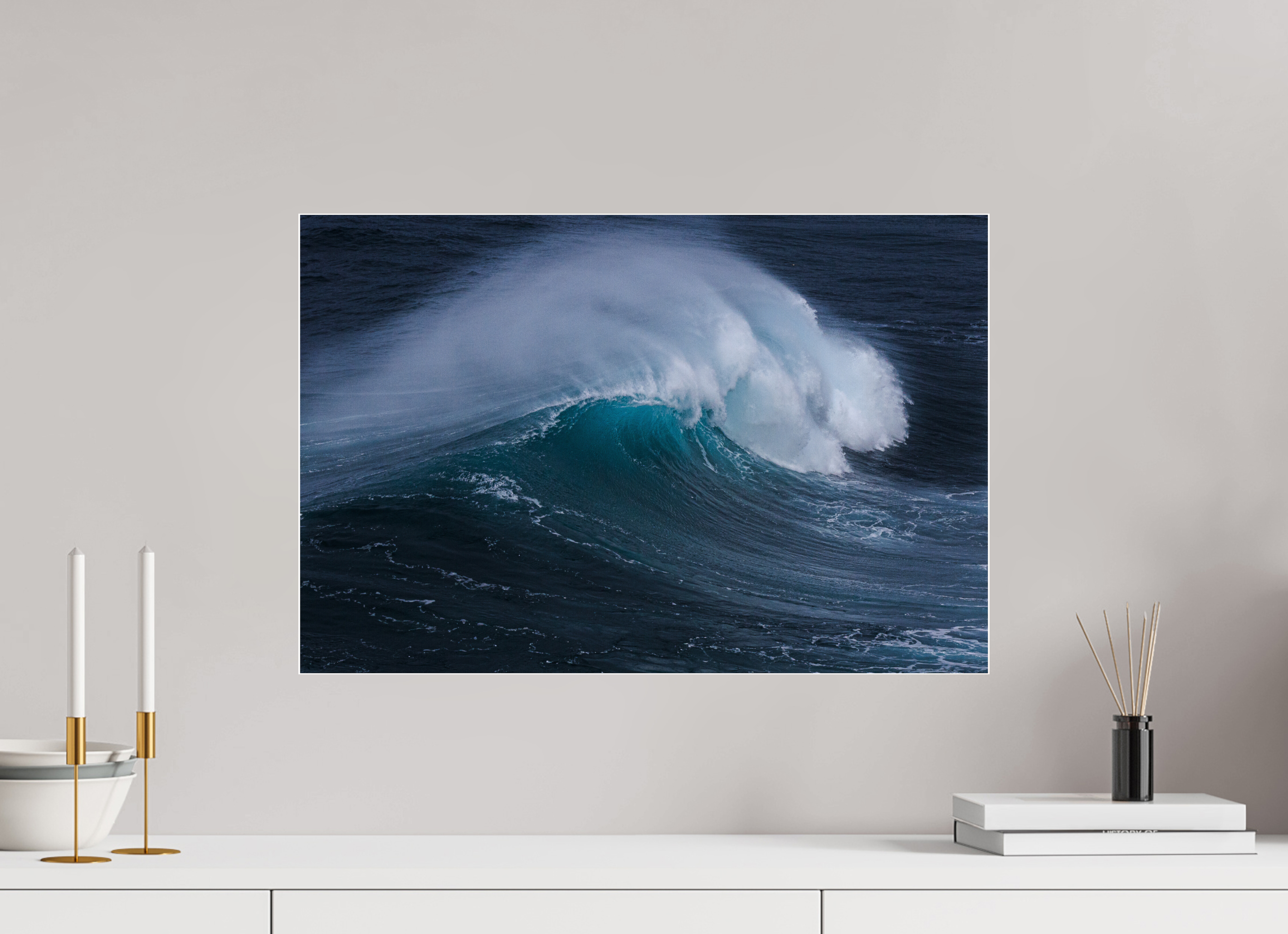 60 x 40 cm, Foto-Abzug Acrylglas 4 mm glänzend Die Farbe des Meeres | Spektakuläre Wellen-Fotografie