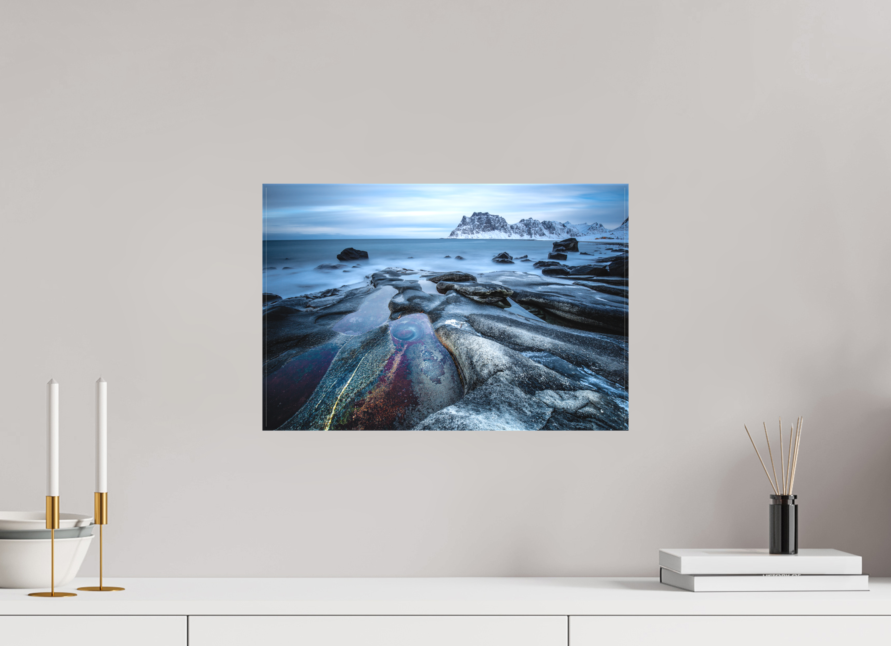 45 x 30 cm, Foto-Leinwand matt Das Auge von Uttakleiv