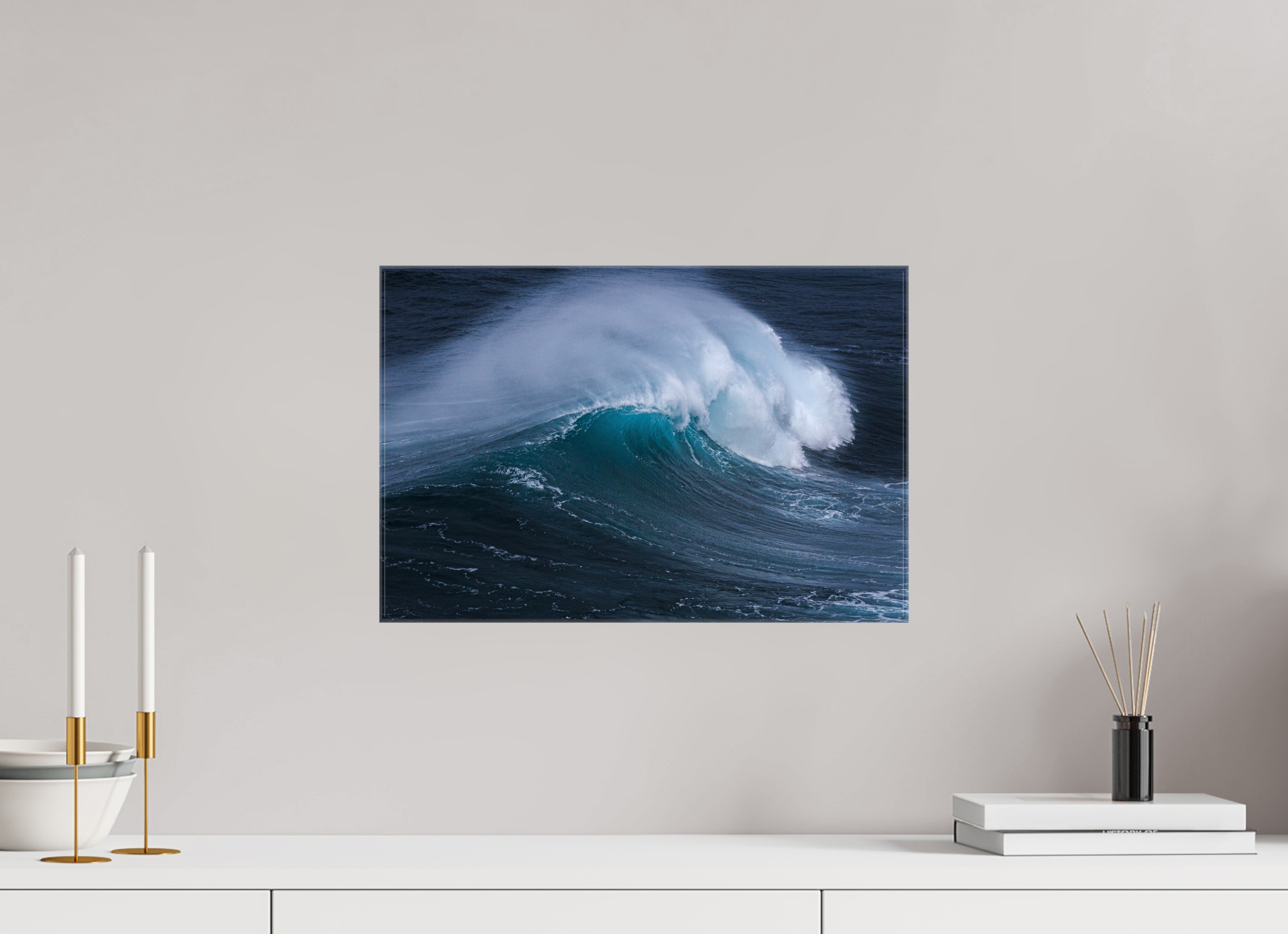 45 x 30 cm, Foto Leinwand glänzend Die Farbe des Meeres | Spektakuläre Wellen-Fotografie