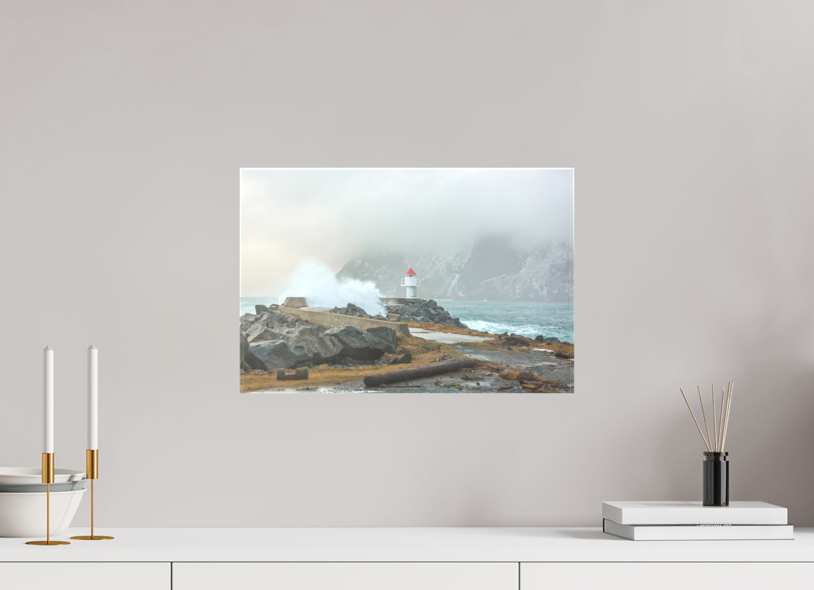 45 x 30 cm, Foto Leinwand glänzend Kraft der Elemente – Norwegens Küste im Sturm