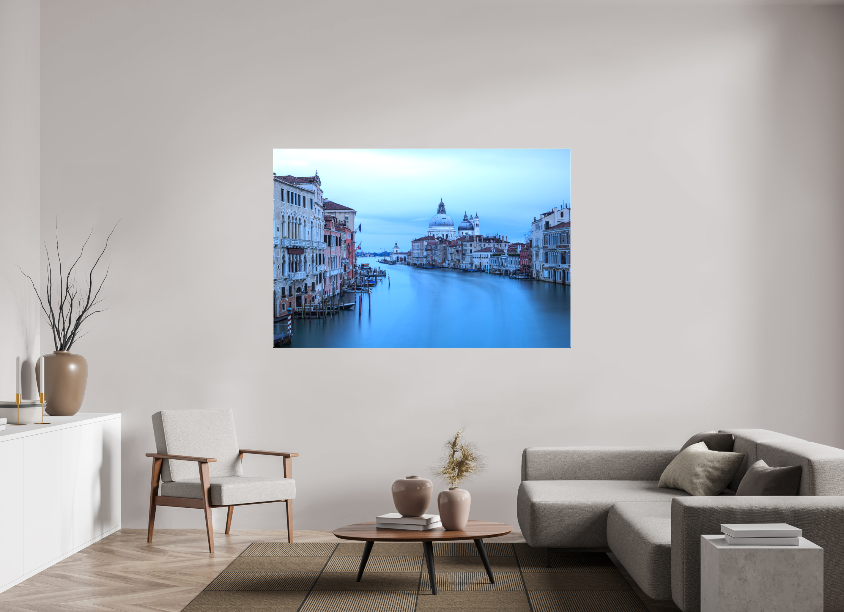 180 x 120 cm, Foto Leinwand glänzend Venedig am Morgen: Der Blick von der Accademia Brücke