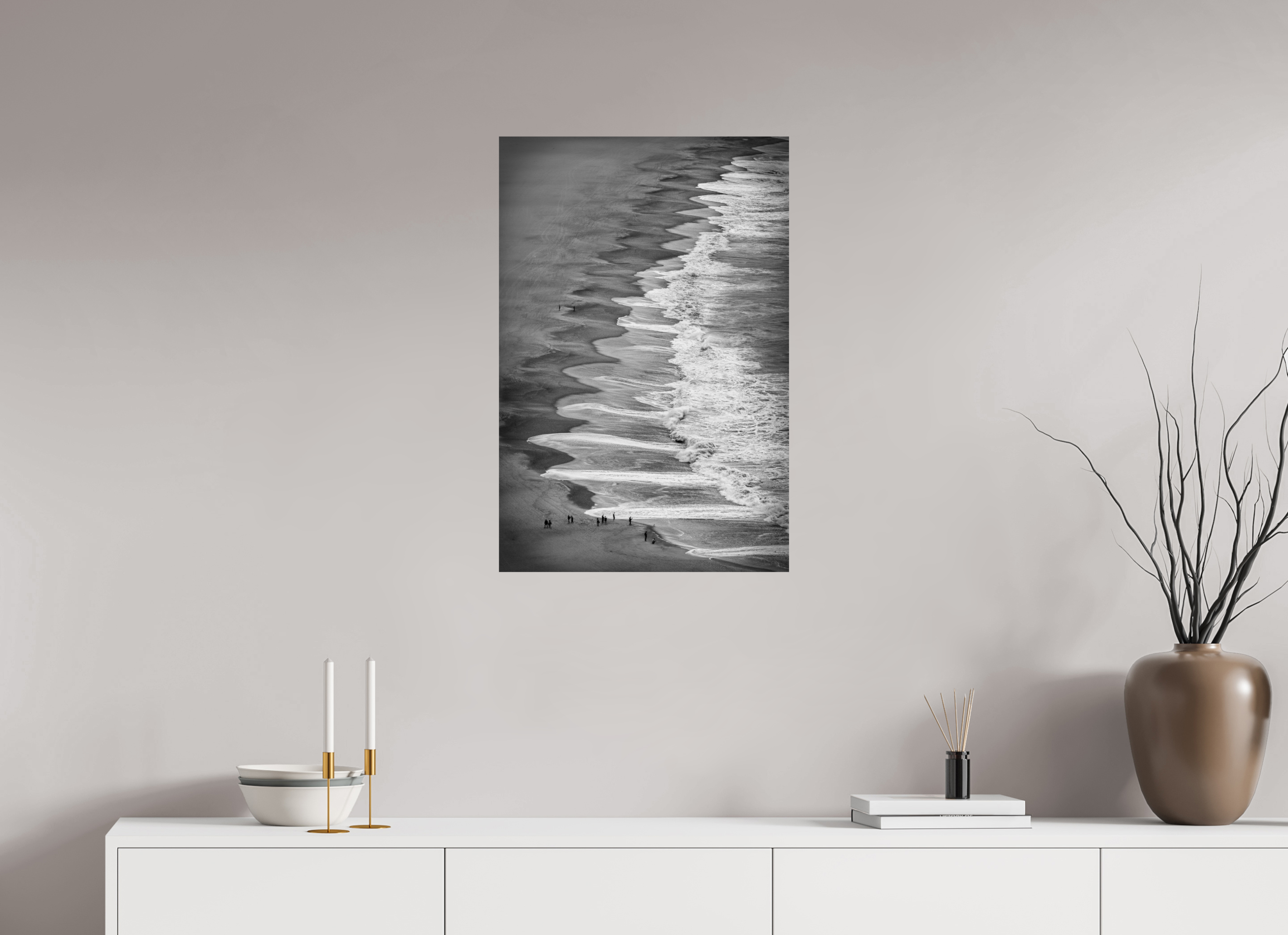 50 x 75 cm, Photo Print On Fuji Crystal DP II Beachlife – Natürliche Linien & Wellen-Kunst