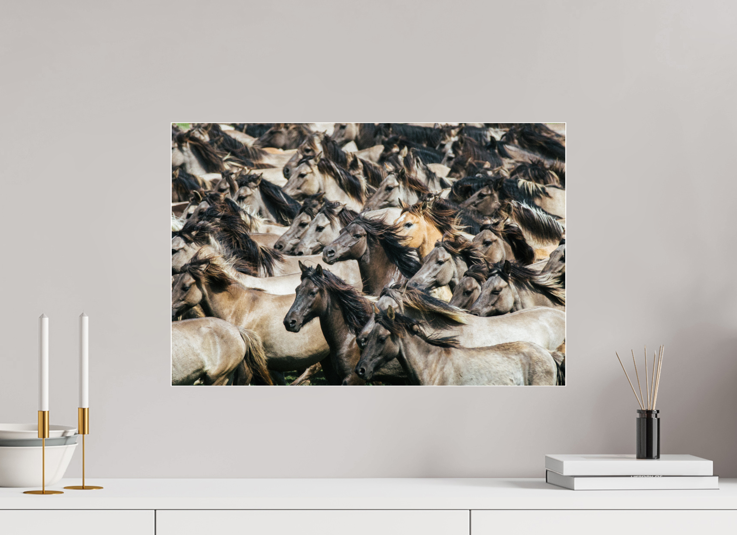 60 x 40 cm, Acrylglas 4 mm glänzend Wildpferde