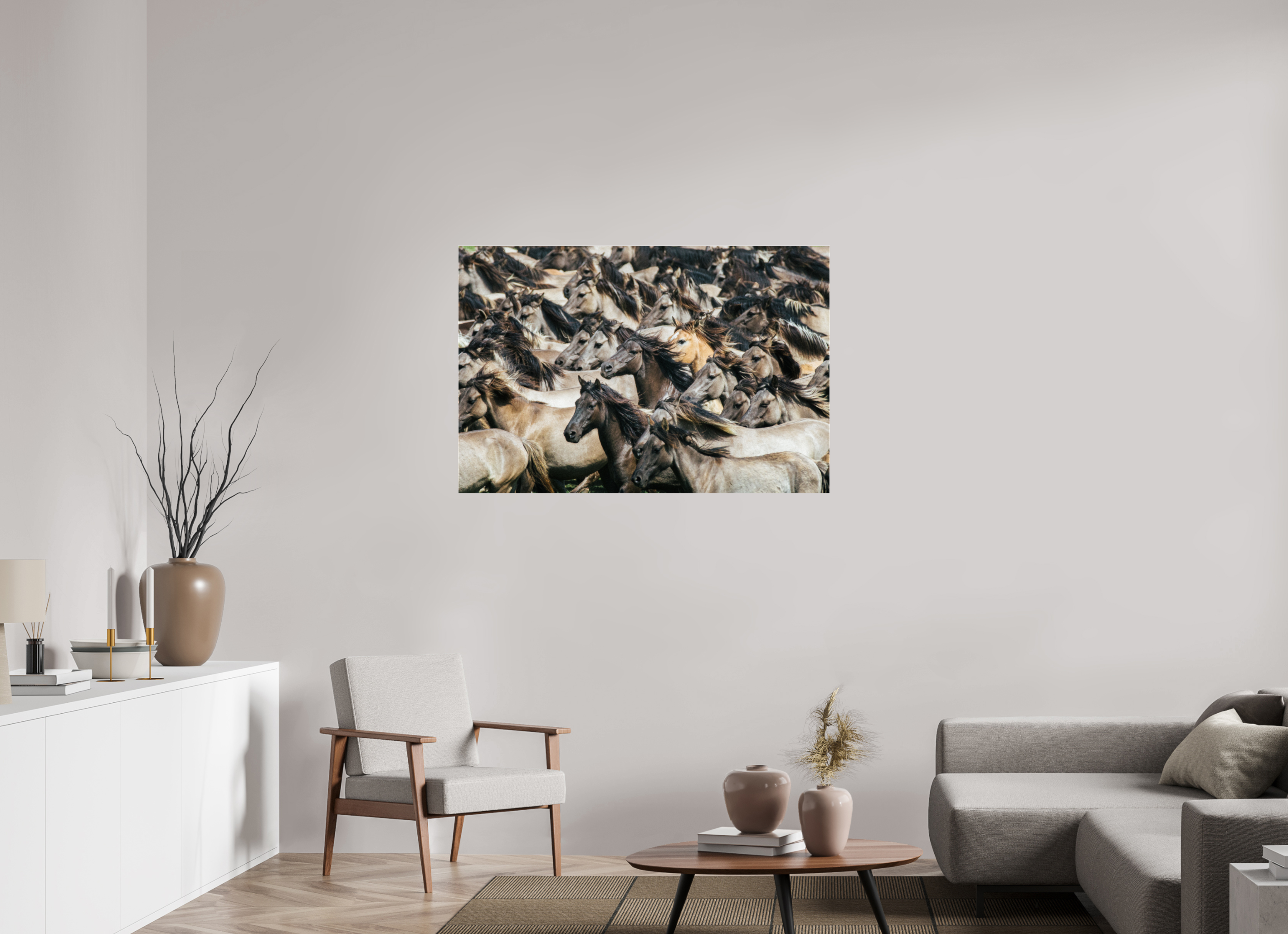 120 x 80 cm, Acrylglas 4 mm glänzend Wildpferde
