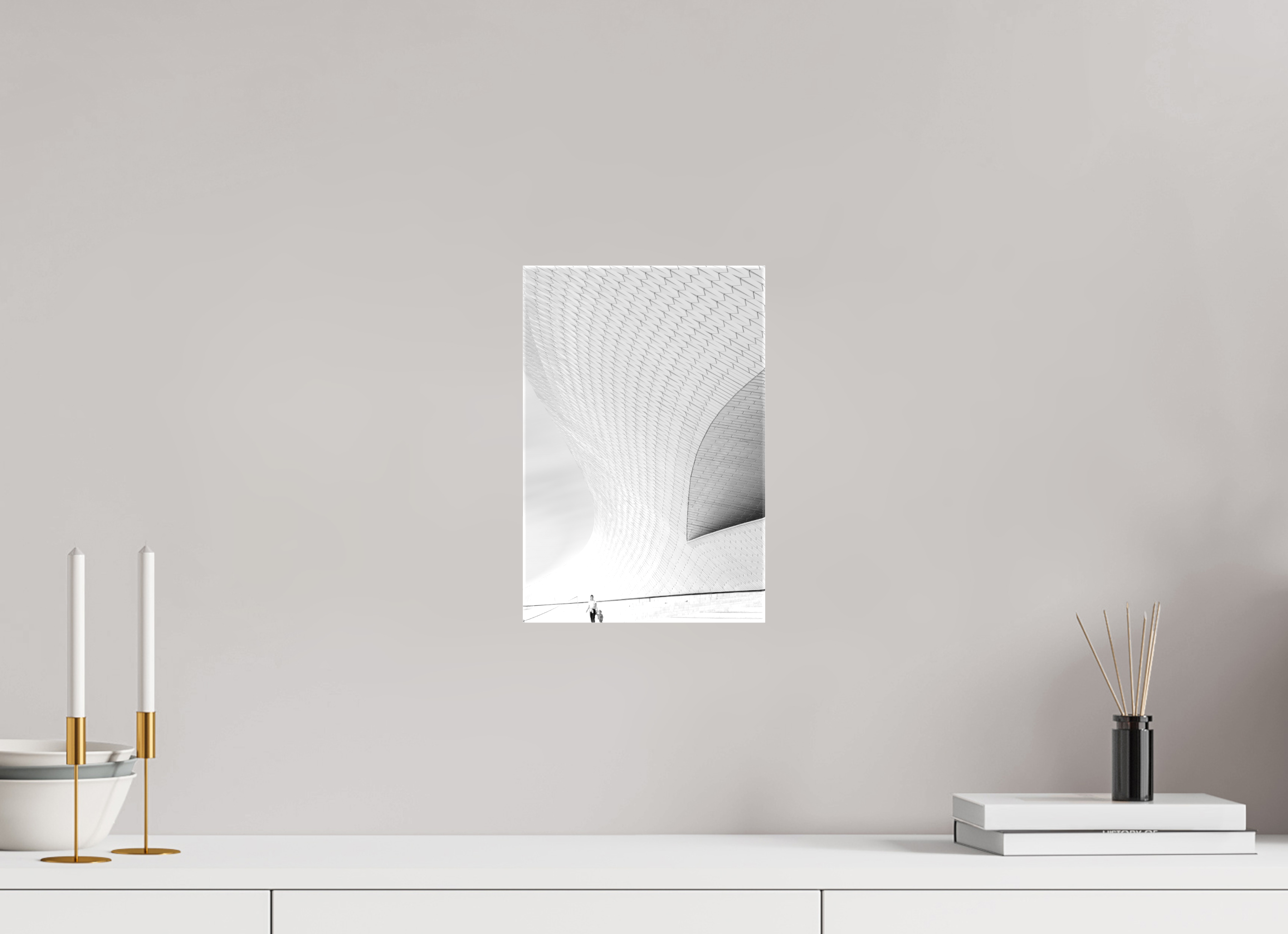 20 x 30 cm, Foto Leinwand glänzend Street-Fotografie MAAT Museum – S/W Kunst online kaufen