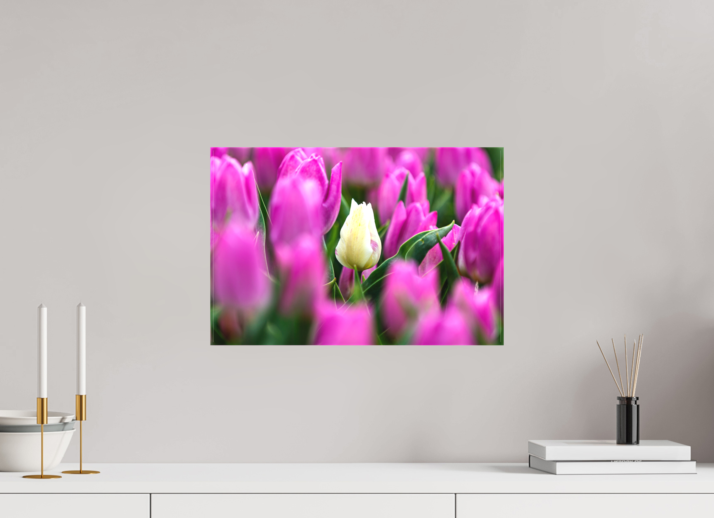 45 x 30 cm, Foto-Leinwand matt Der helle Moment in Violett