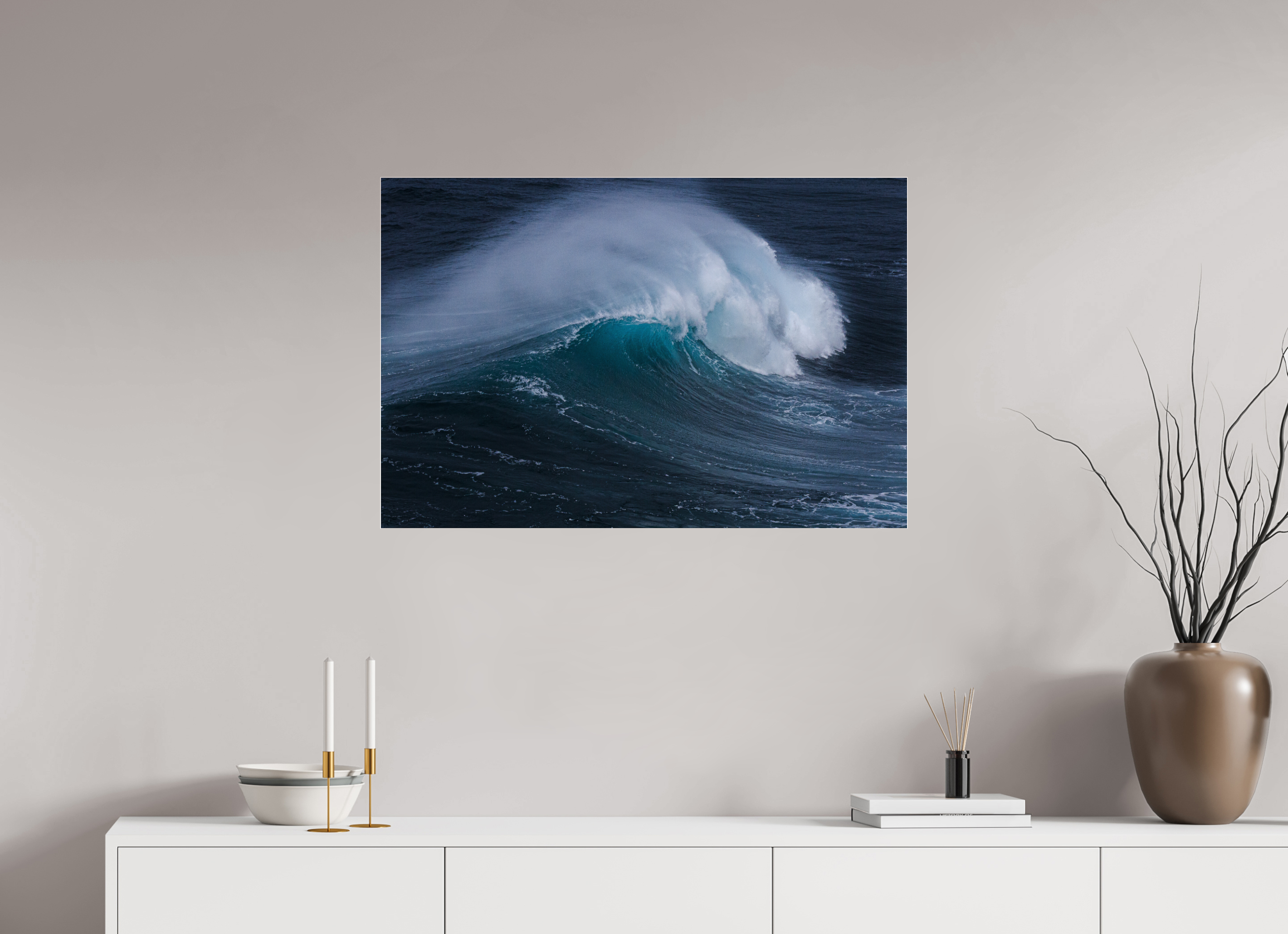 90 x 60 cm, Foto-Abzug Acrylglas 4 mm glänzend Die Farbe des Meeres | Spektakuläre Wellen-Fotografie