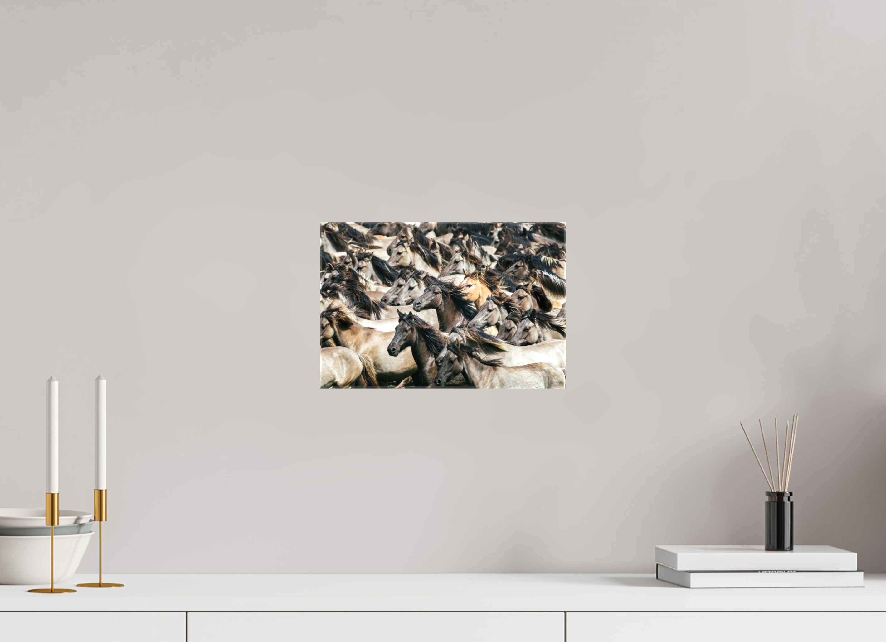 30 x 20 cm, Foto Leinwand glänzend Wildpferde