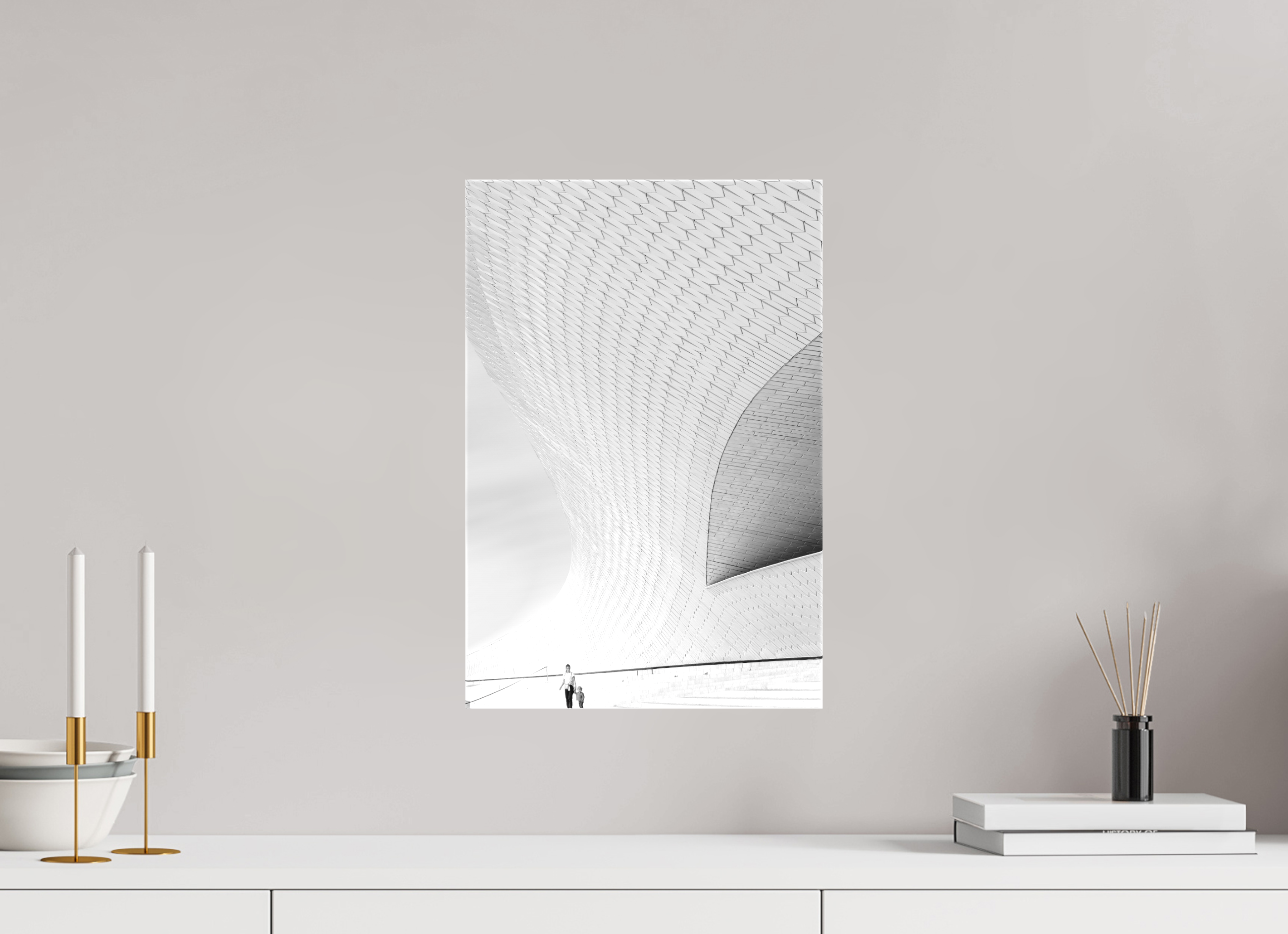 30 x 45 cm, Foto-Leinwand matt Street-Fotografie MAAT Museum – S/W Kunst online kaufen