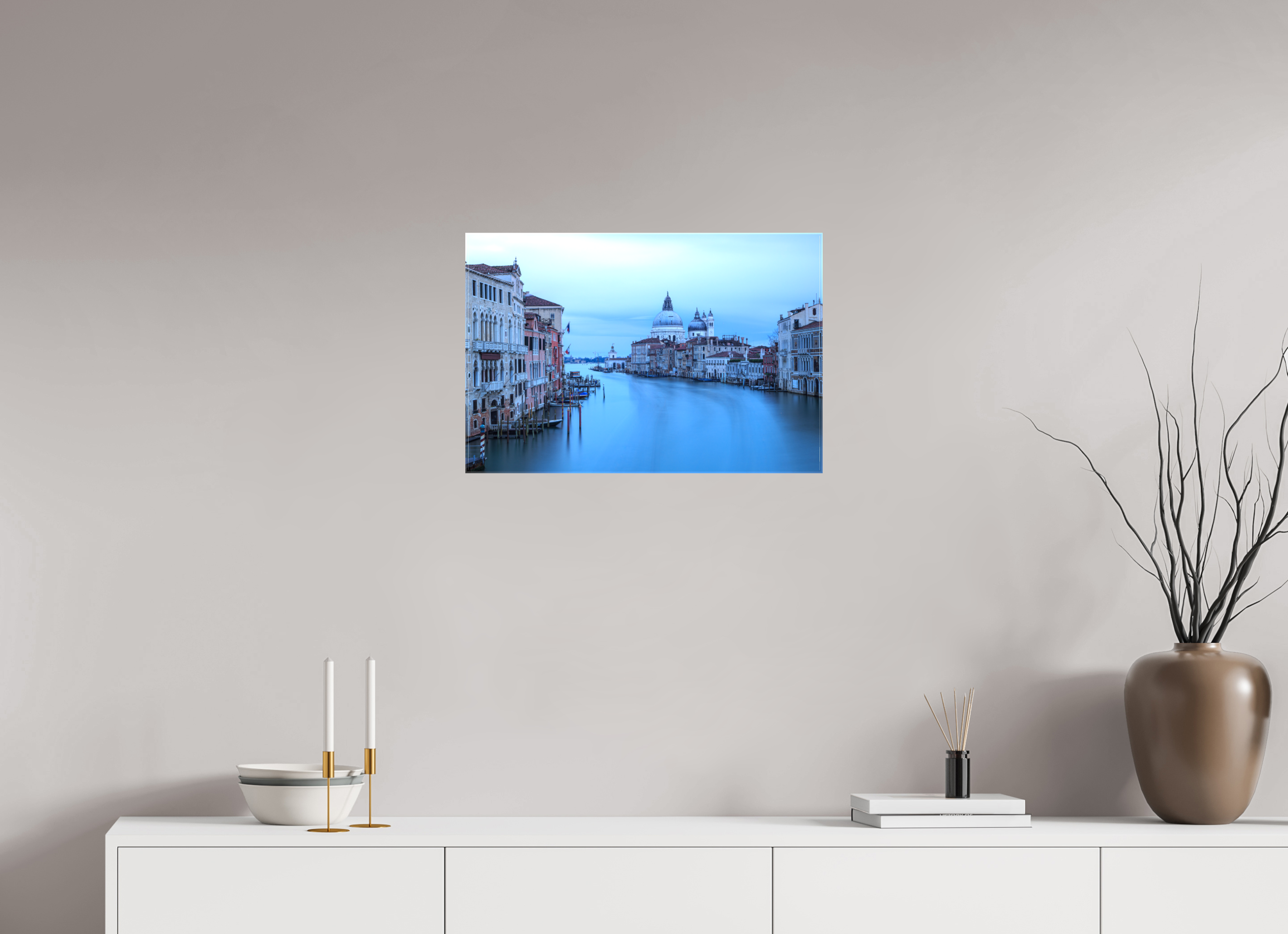 60 x 40 cm, Foto Leinwand glänzend Venedig am Morgen: Der Blick von der Accademia Brücke