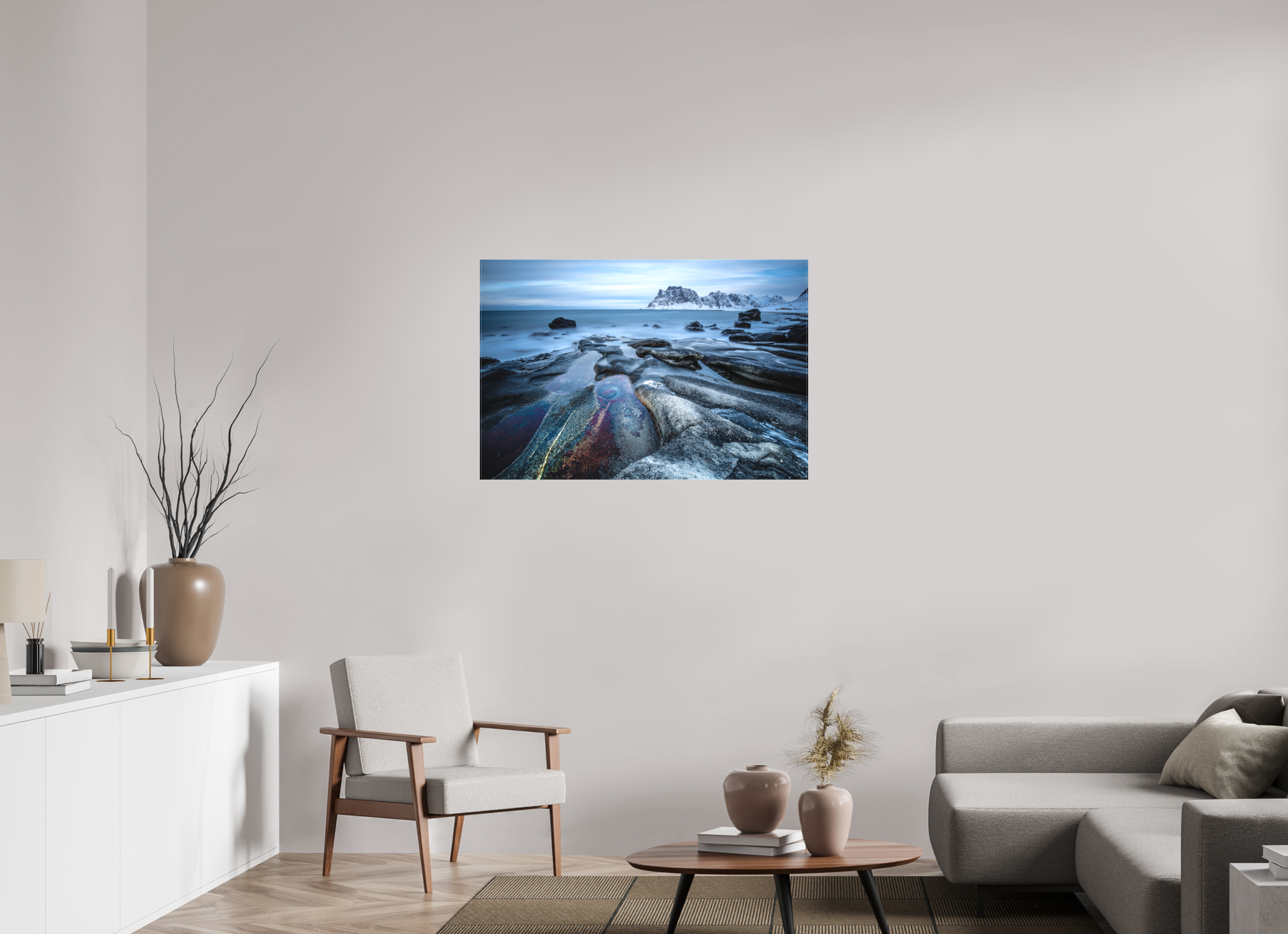 105 x 70 cm, Foto-Leinwand matt Das Auge von Uttakleiv