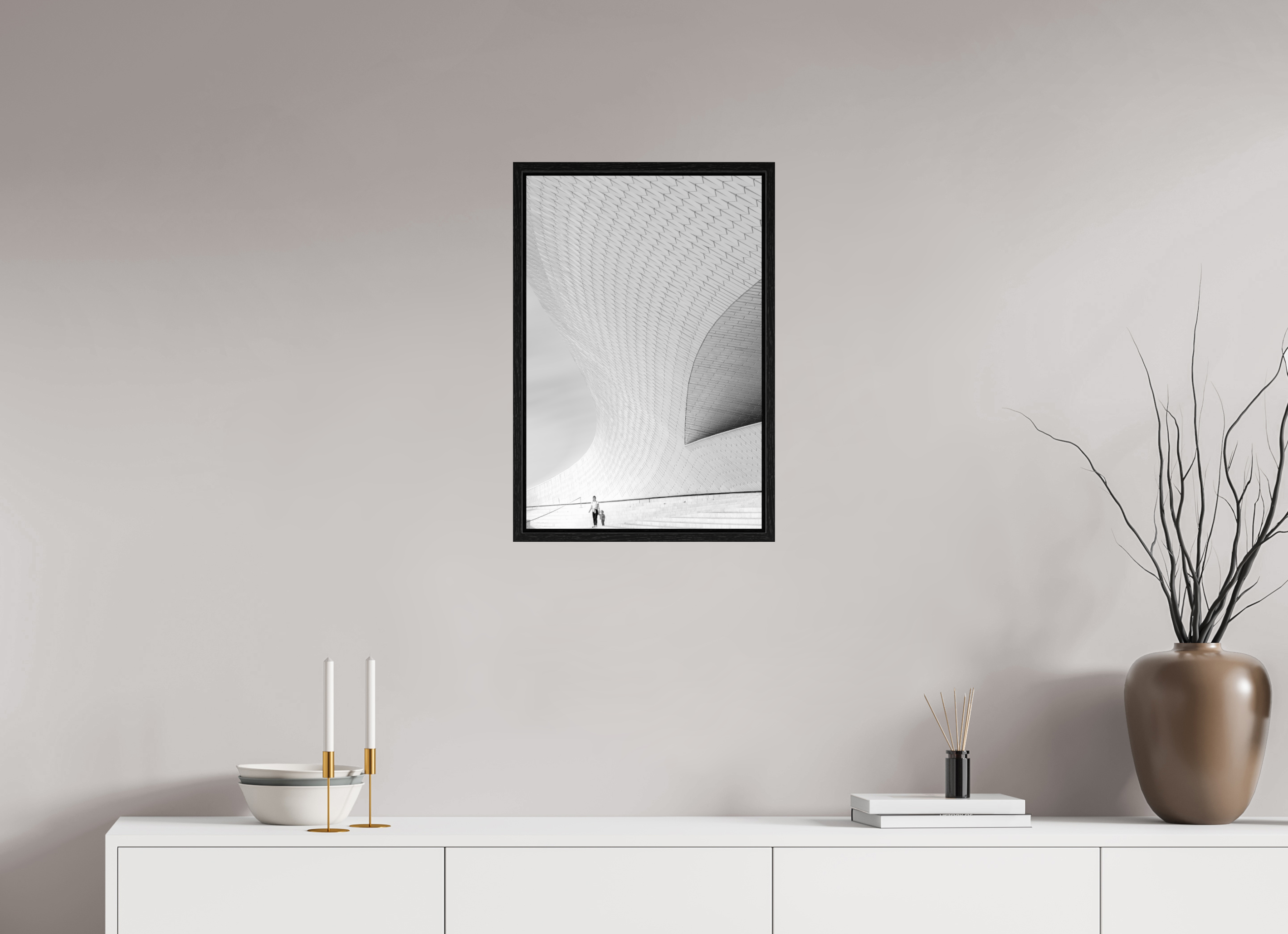 40 x 60 cm, Floater Frame Street-Fotografie MAAT Museum – S/W Kunst online kaufen