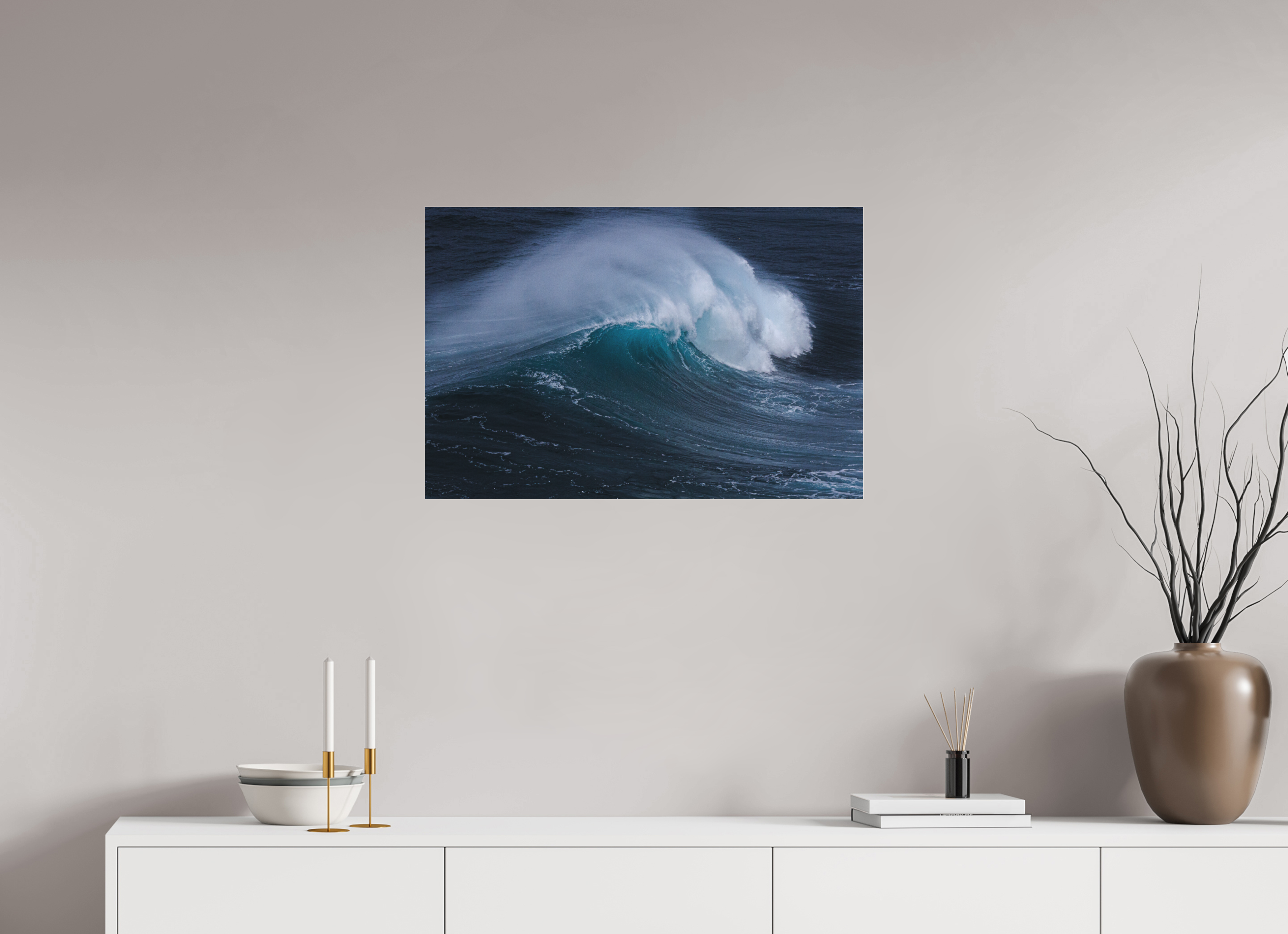 75 x 50 cm, Foto-Abzug hinter Acrylglas 3 mm matt Die Farbe des Meeres | Spektakuläre Wellen-Fotografie