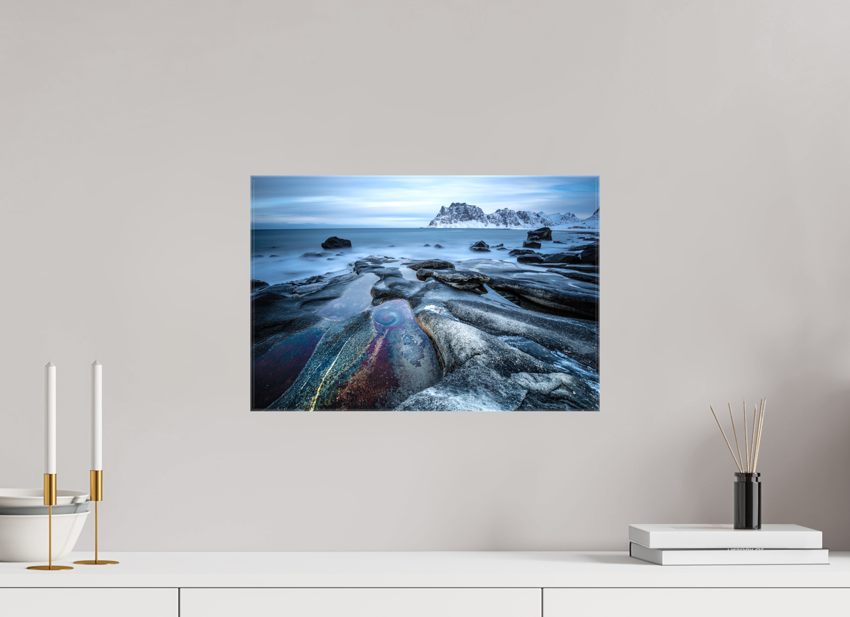 45 x 30 cm, Foto Leinwand glänzend Das Auge von Uttakleiv