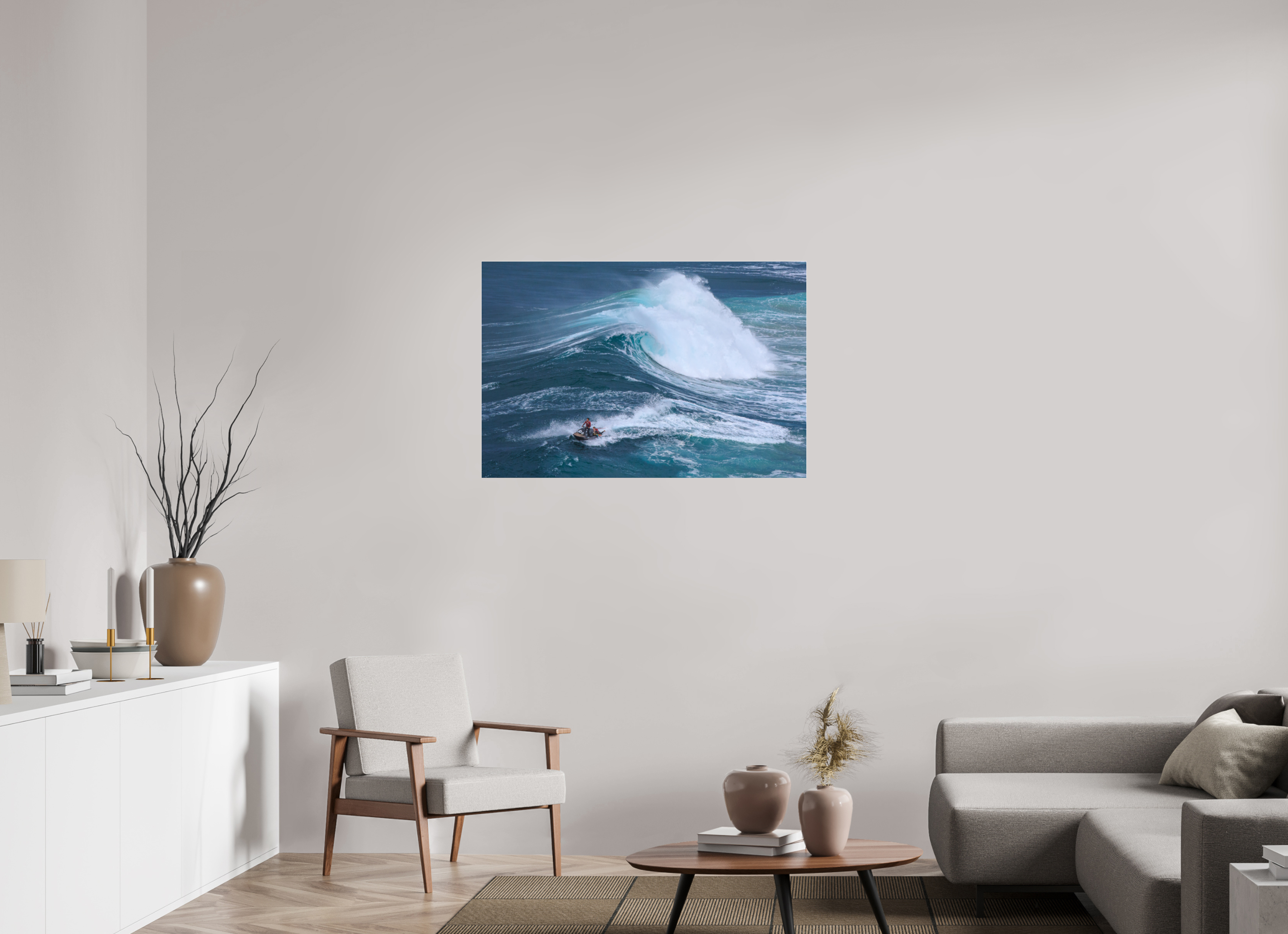 105 x 70 cm, Foto-Abzug Acrylglas 4 mm glänzend Fotoabzug & Leinwand Nazaré: Rettung aus den Big Waves