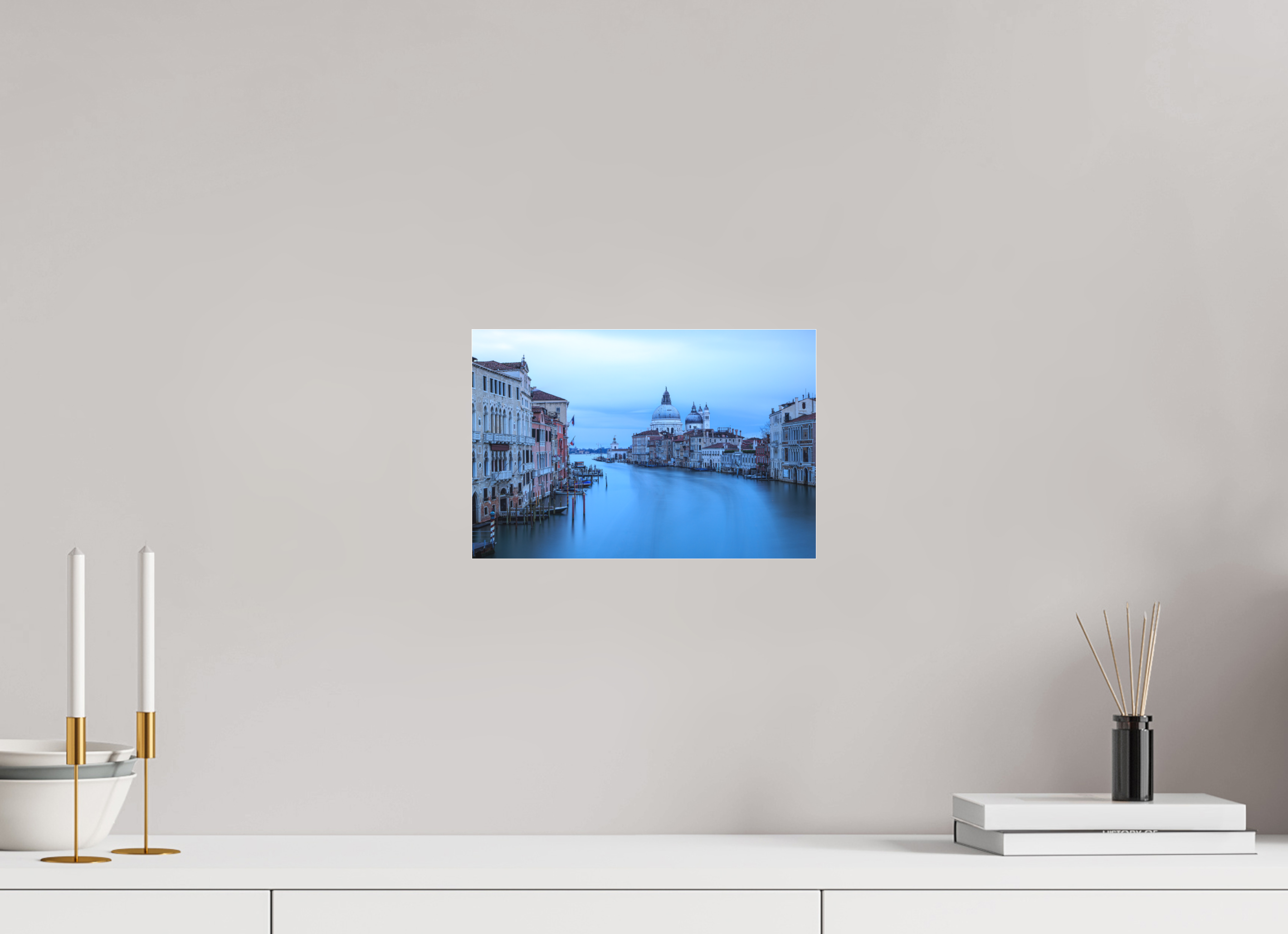 30 x 20 cm, Foto-Abzug hinter Acrylglas 3 mm matt Venedig am Morgen: Der Blick von der Accademia Brücke