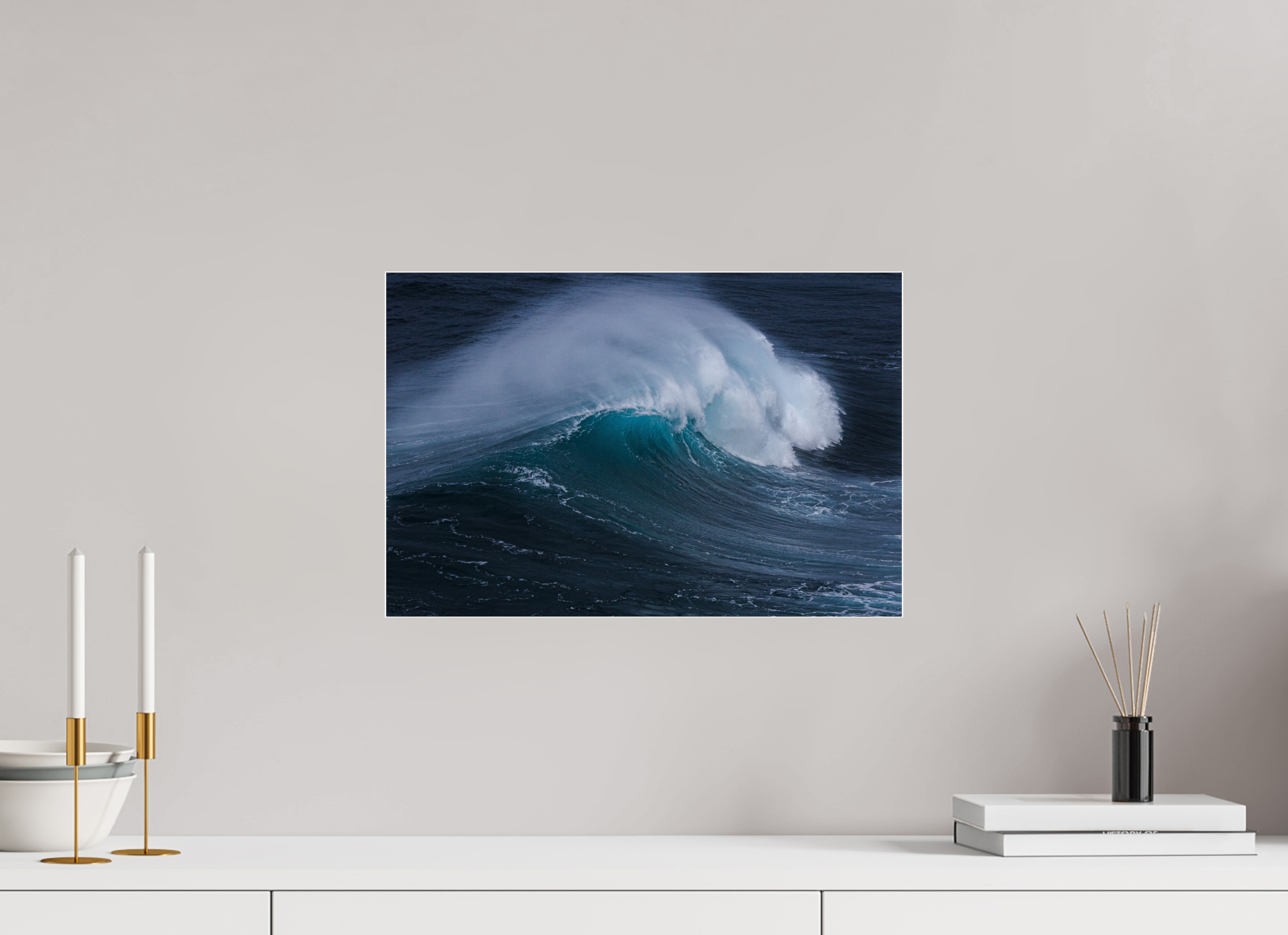 45 x 30 cm, Foto-Abzug Acrylglas 4 mm glänzend Die Farbe des Meeres | Spektakuläre Wellen-Fotografie