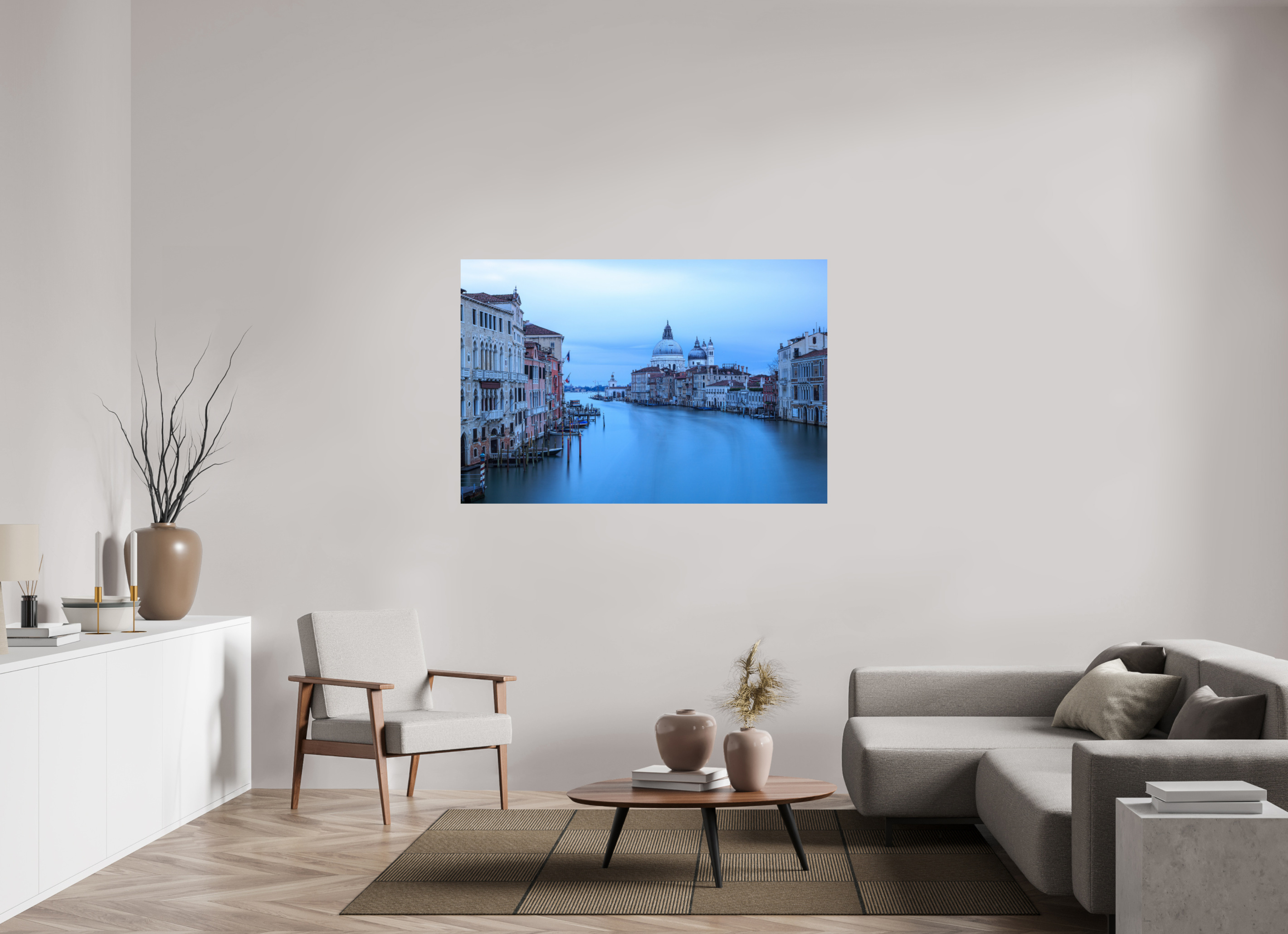 150 x 100 cm, Photo Print On Fuji Crystal DP II Venedig am Morgen: Der Blick von der Accademia Brücke
