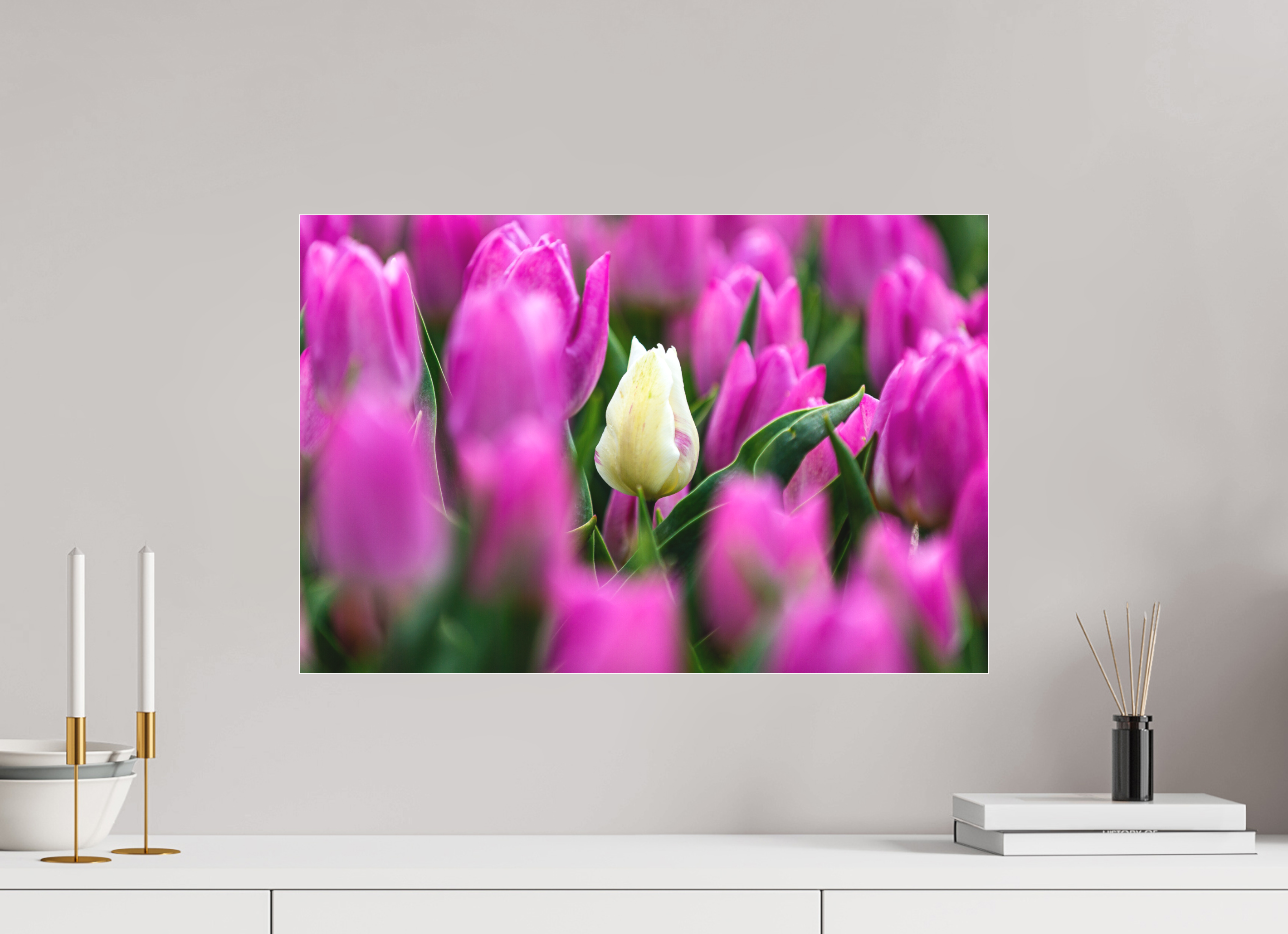 60 x 40 cm, Foto-Abzug hinter Acrylglas 3 mm matt Der helle Moment in Violett